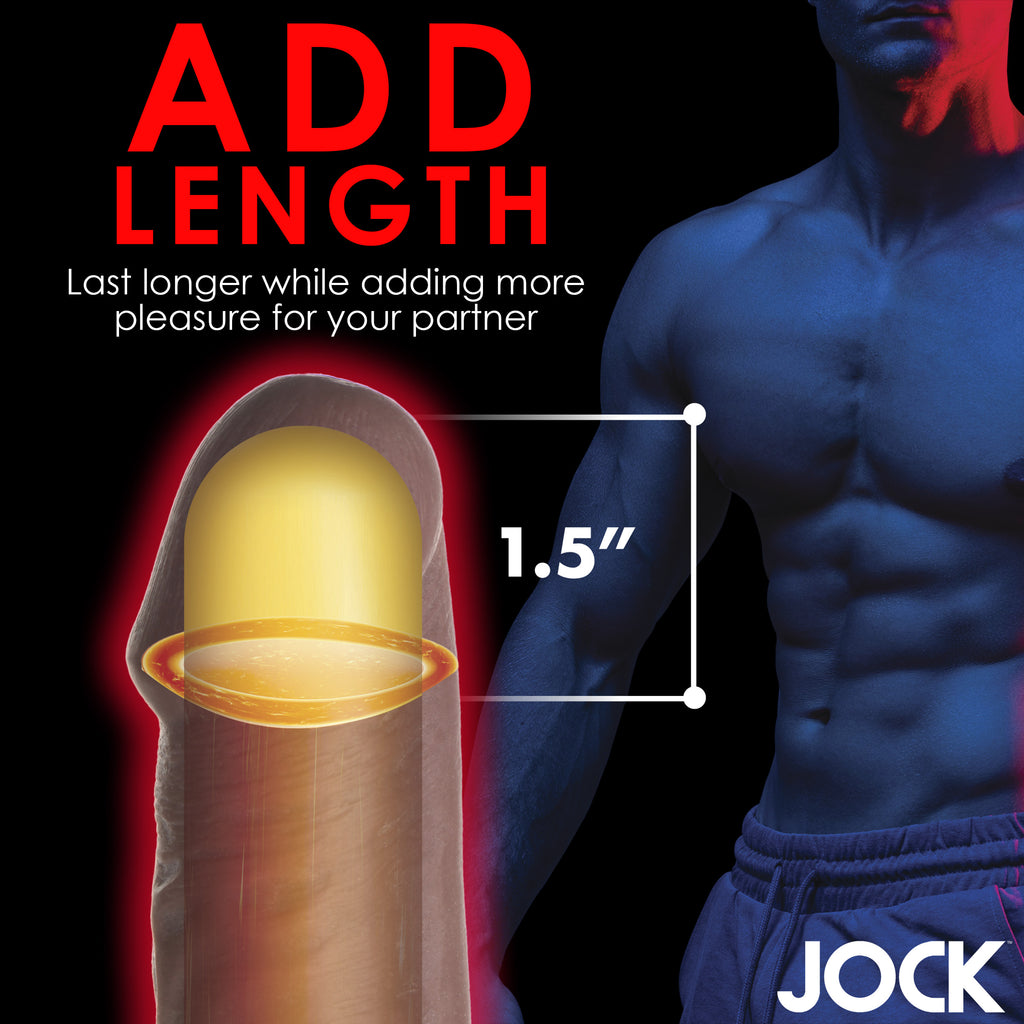 Jock Extra Long 1.5 Inch Penis Extension - Dark Black