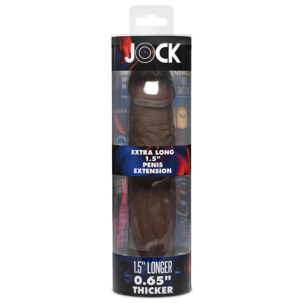Jock Extra Long 1.5 Inch Penis Extension - Dark Black