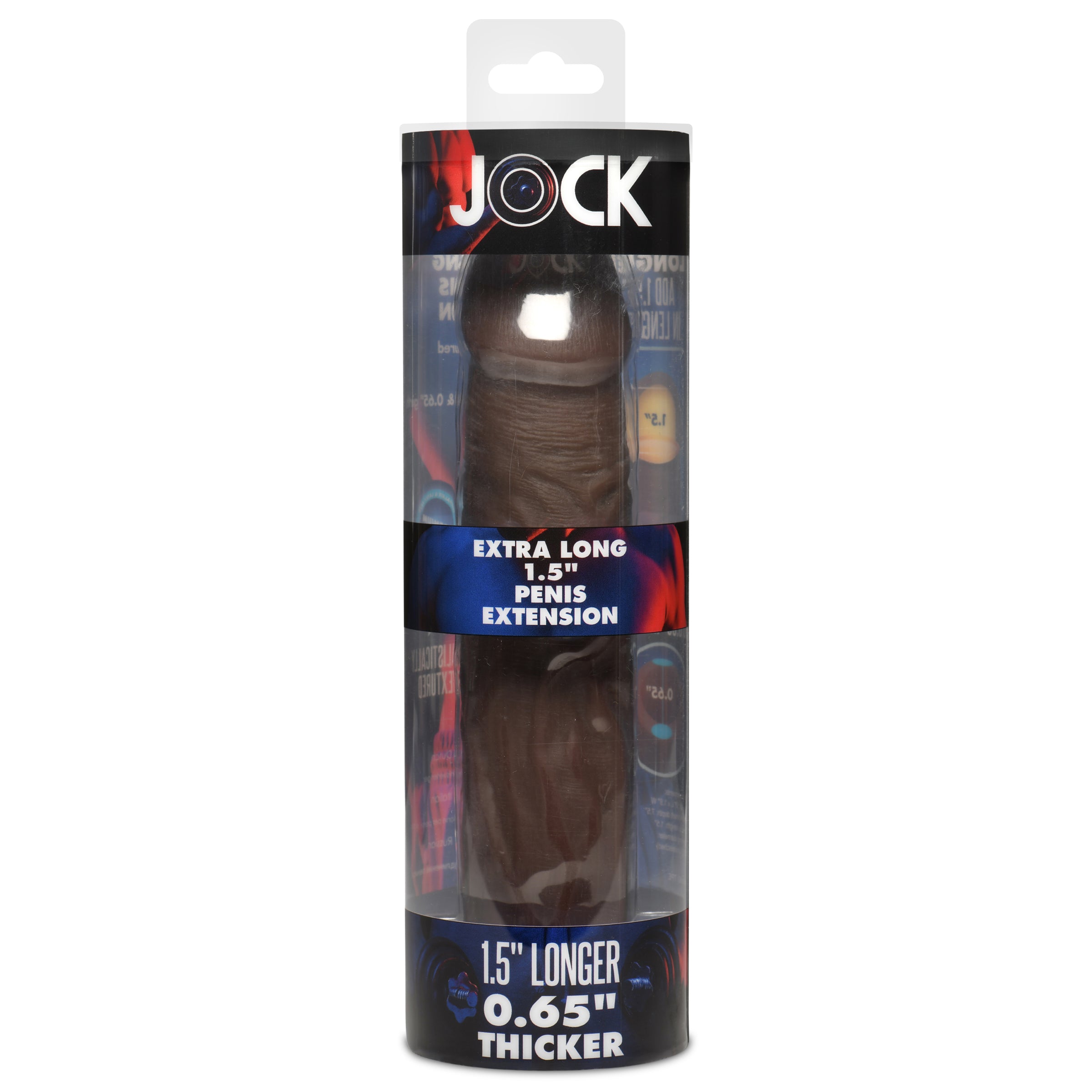 Jock Extra Long 1.5 Inch Penis Extension - Dark Black