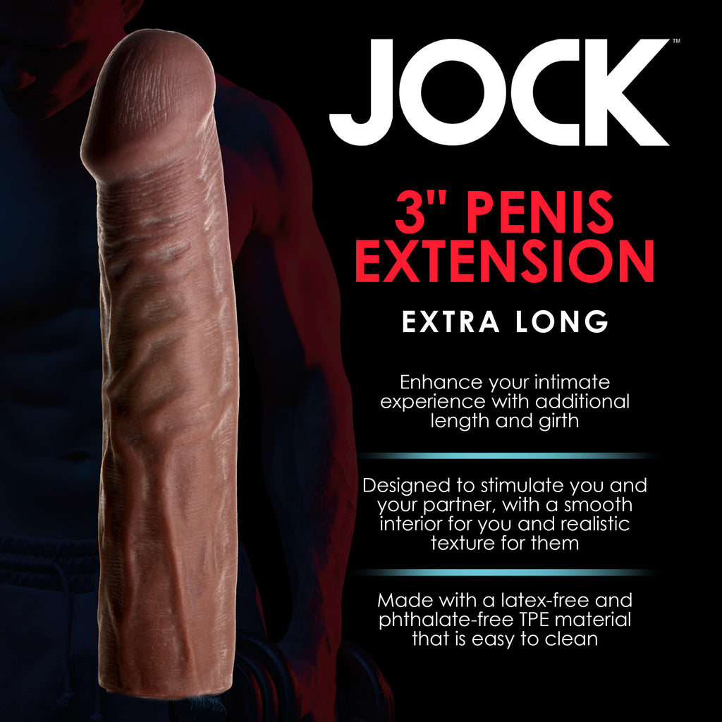 Jock Extra Long 3 Inch Penis Extension - Dark Brown