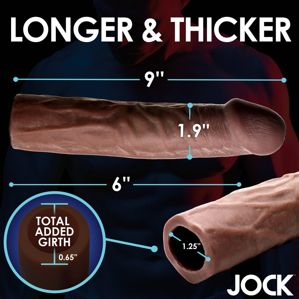 Jock Extra Long 3 Inch Penis Extension - Dark Brown