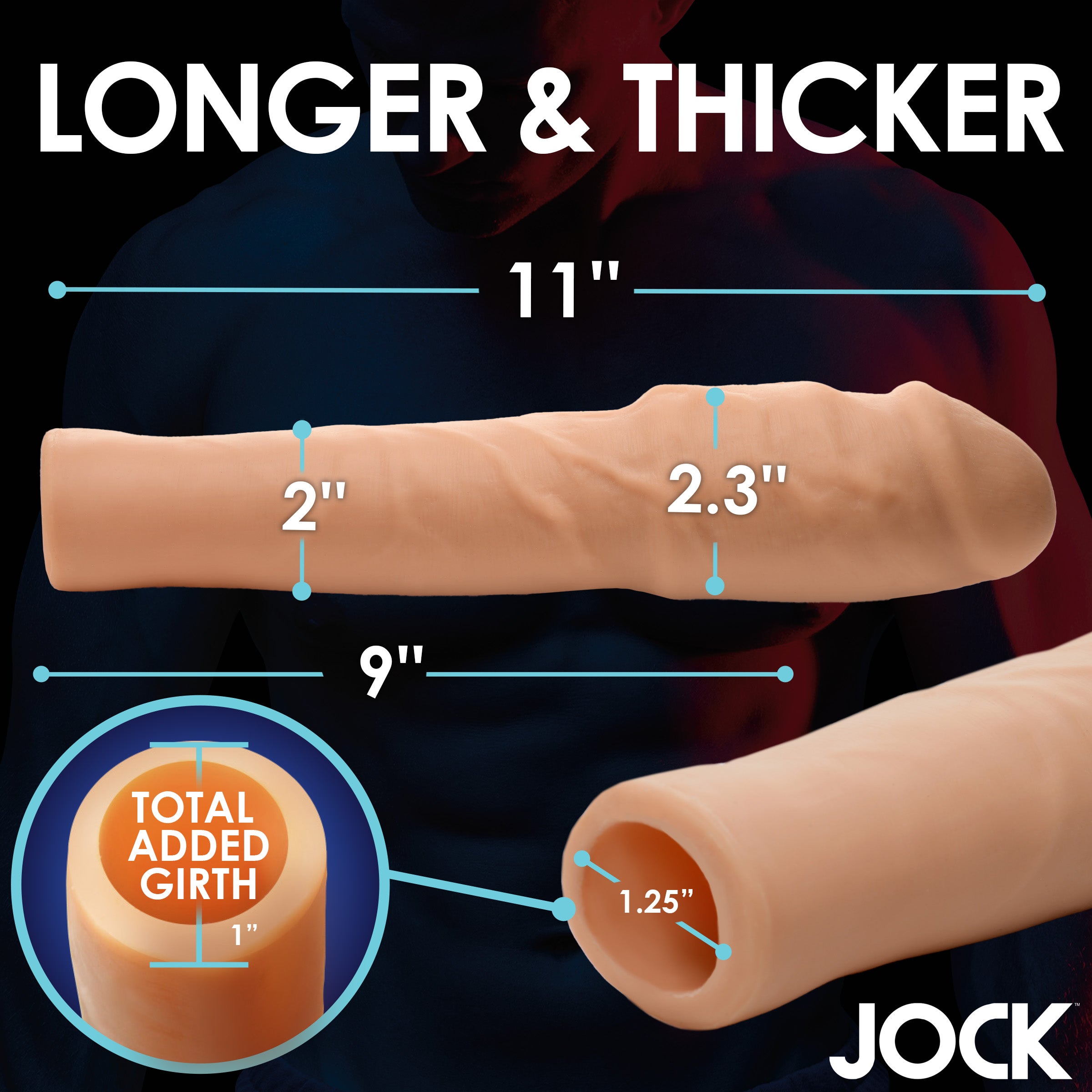 Jock Extra Thick 2 Inch Penis Extension - Light Flesh