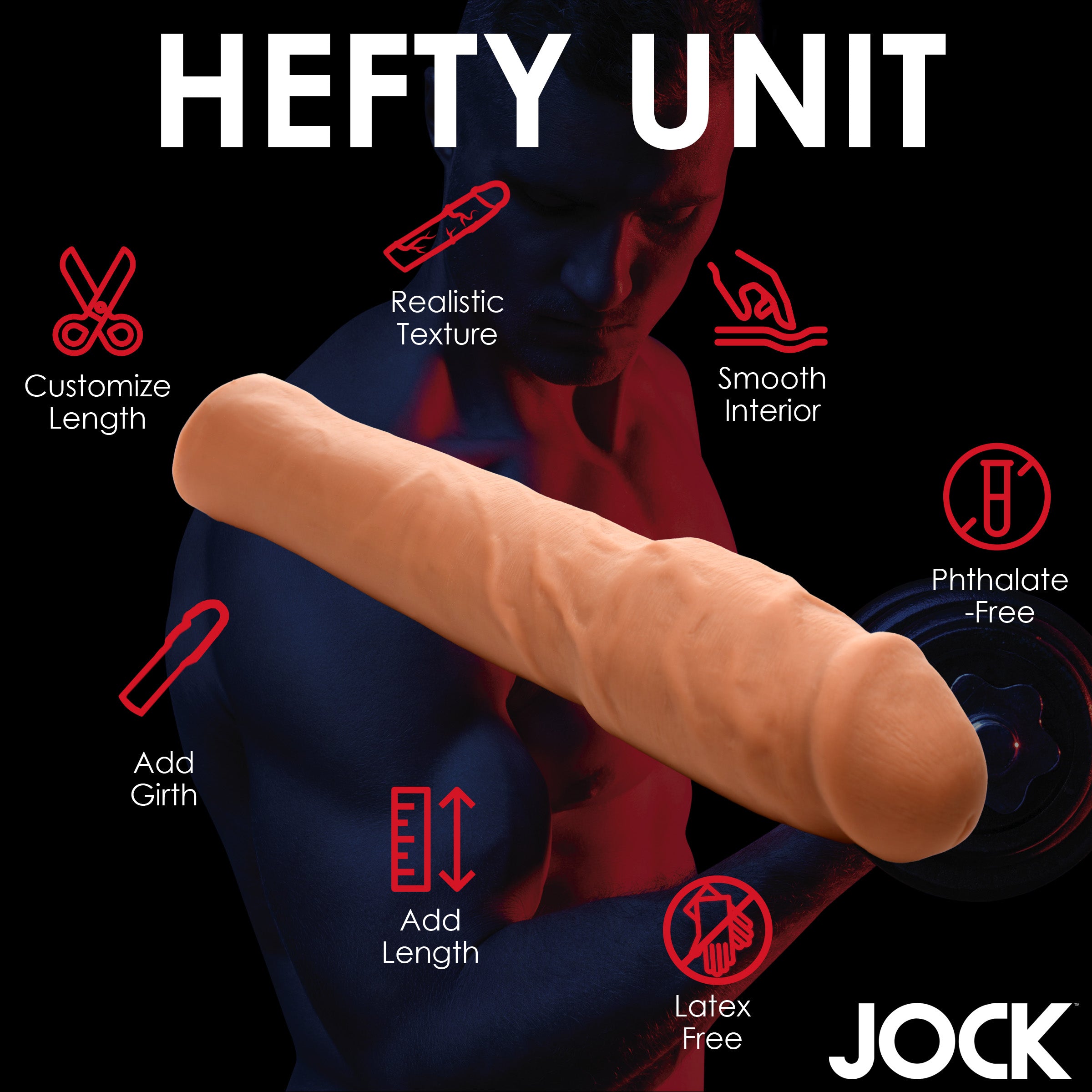 Jock Extra Thick 2 Inch Penis Extension - Medium Tan