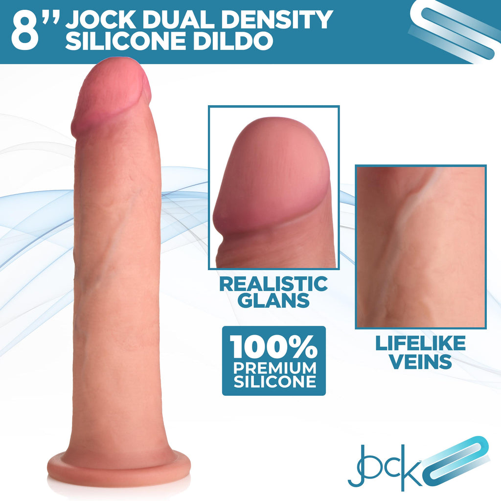 Jock Ultra Realistic Dual Density Silicone Dildo - 8 Inch Flesh