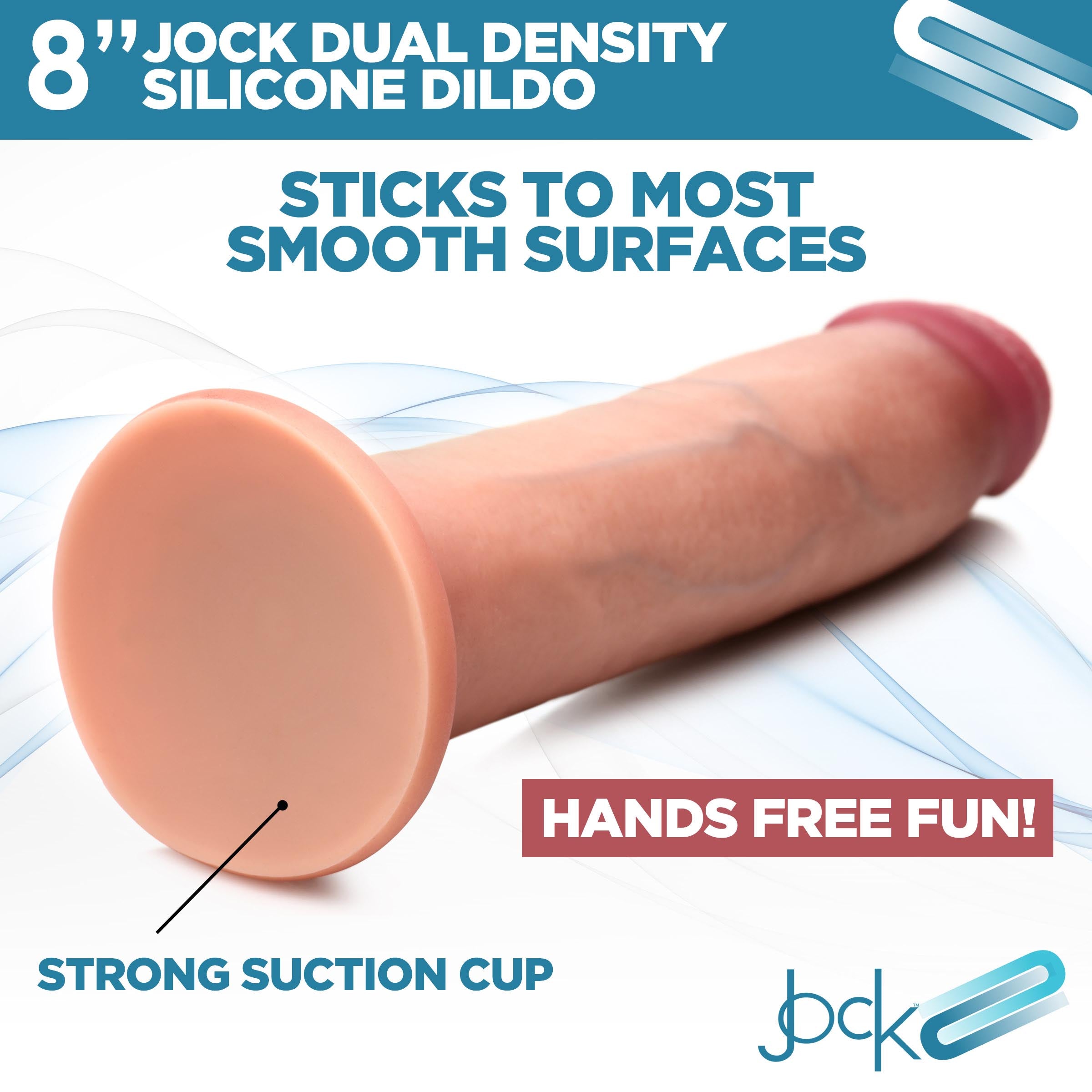 Jock Ultra Realistic Dual Density Silicone Dildo - 8 Inch Flesh