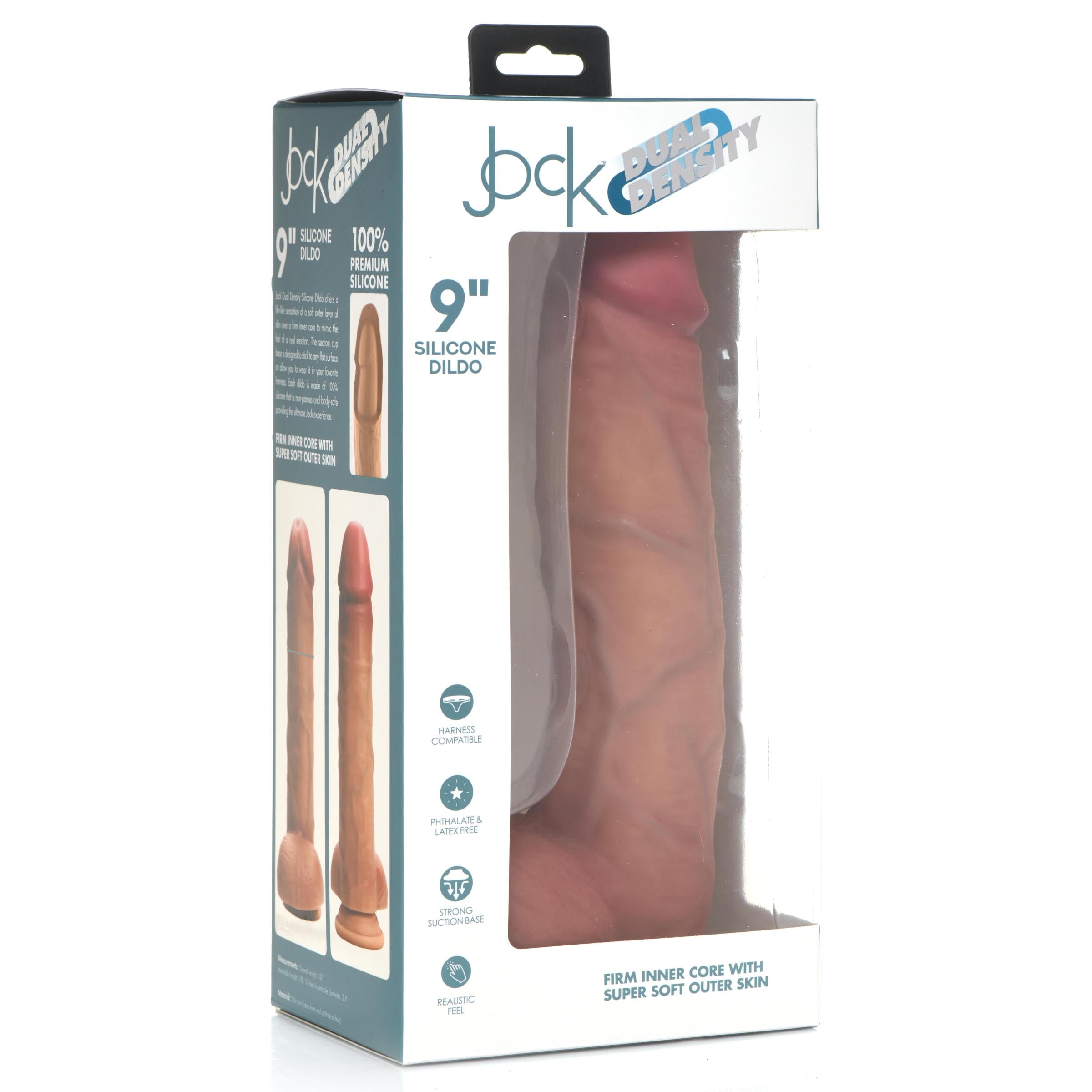 Jock Ultra Realistic Dual Density Silicone Dildo with Balls - 9 Inch Flesh