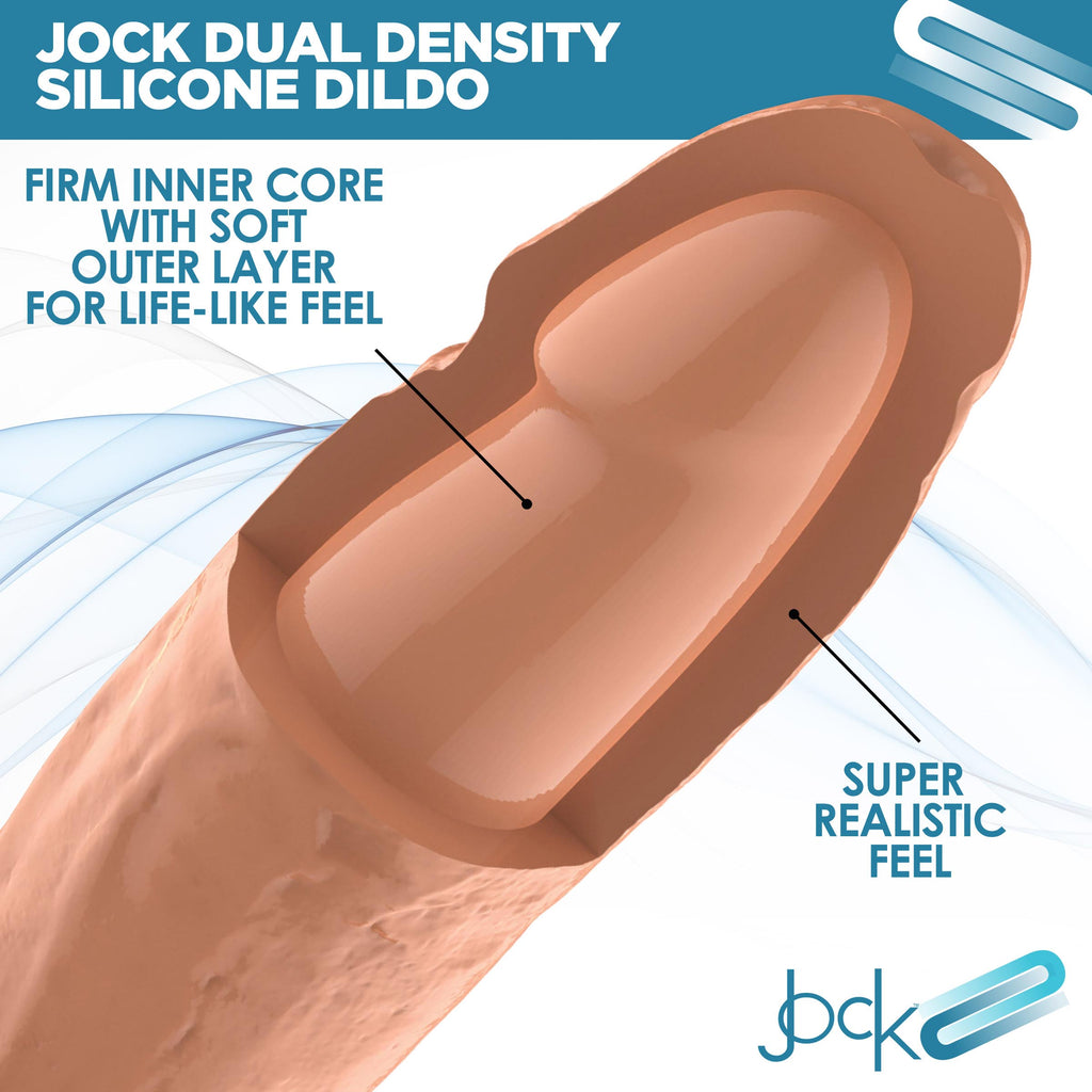 Jock Ultra Realistic Dual Density Silicone Dildo with Balls - 10 Inch Flesh