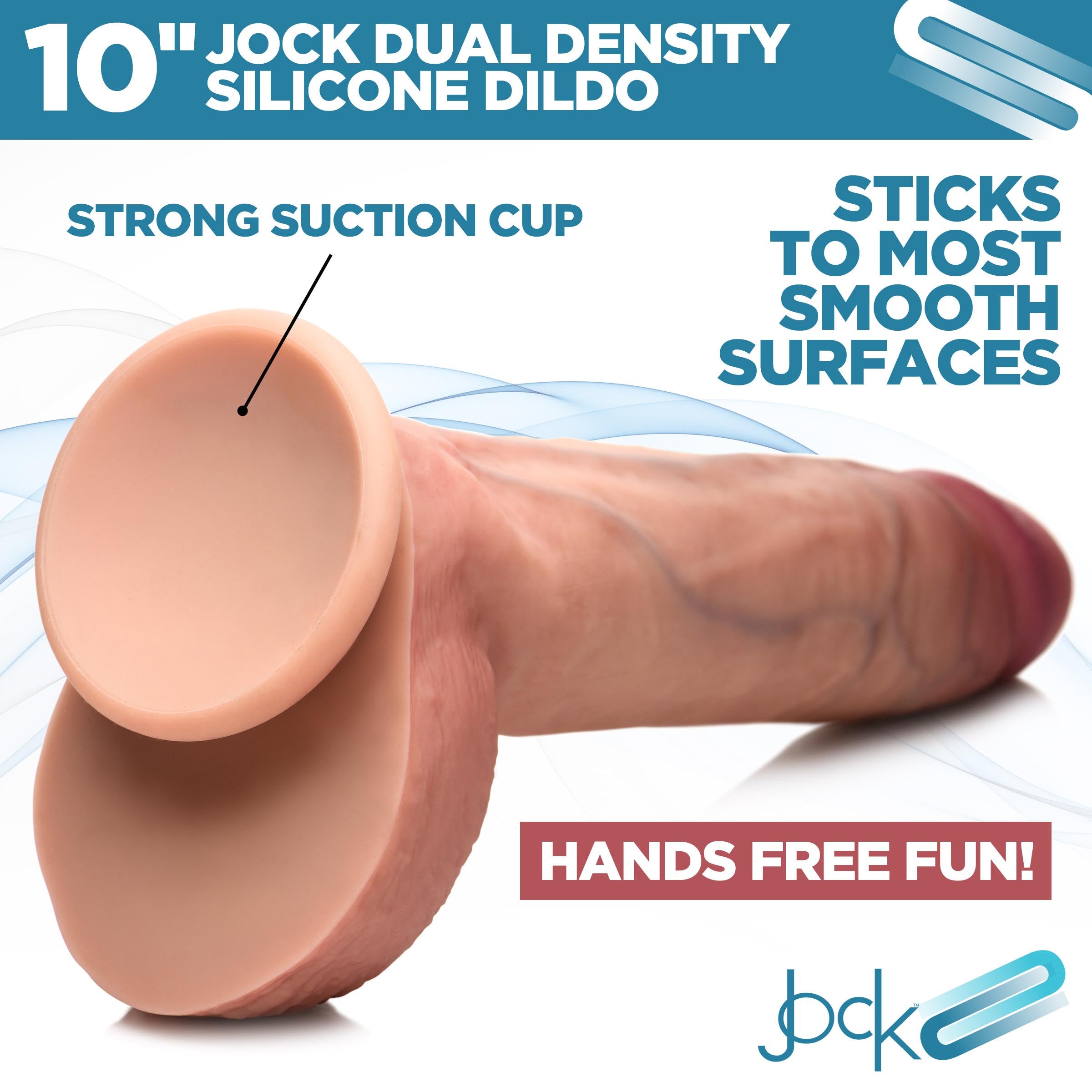 Jock Ultra Realistic Dual Density Silicone Dildo with Balls - 10 Inch Flesh
