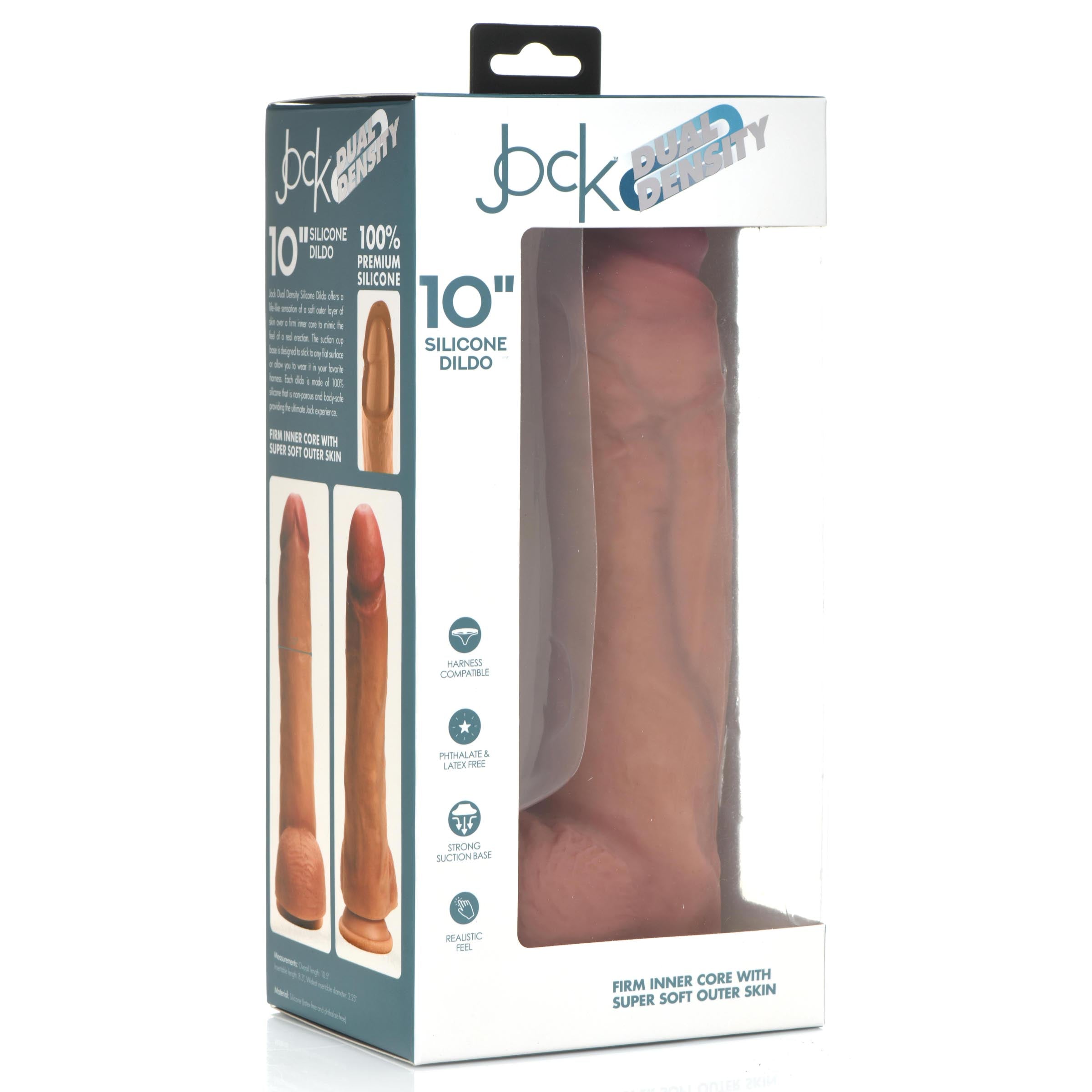 Jock Ultra Realistic Dual Density Silicone Dildo with Balls - 10 Inch Flesh