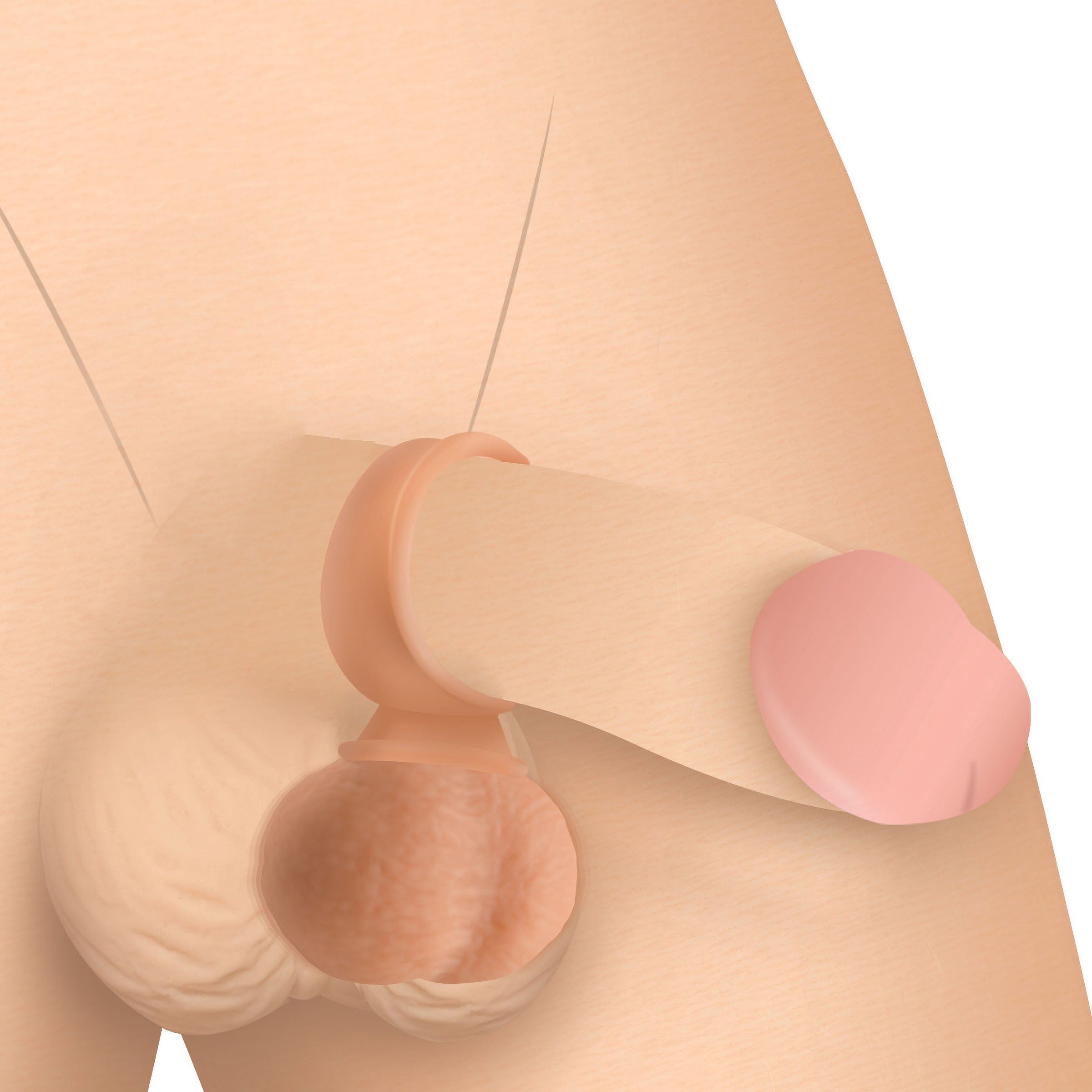 Jock 28X Vibrating Realistic Balls with Remote - 35mm Flesh