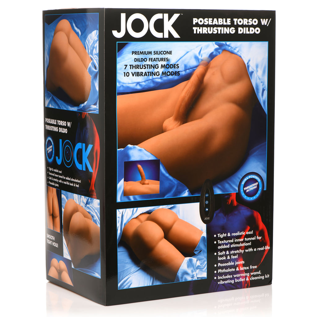 Jock Poseable Torso with Thrusting Dildo Flesh