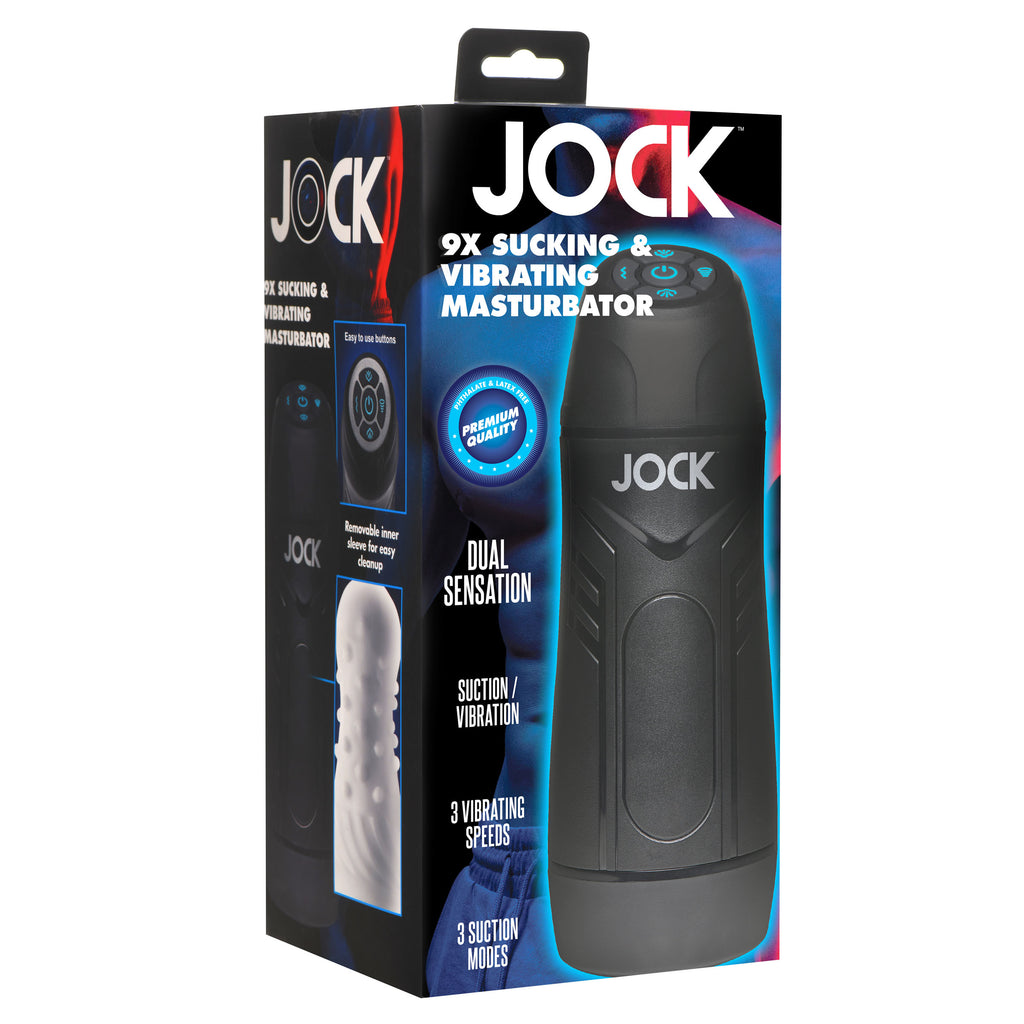 Jock 9X Sucking and Vibrating Masturbator Black