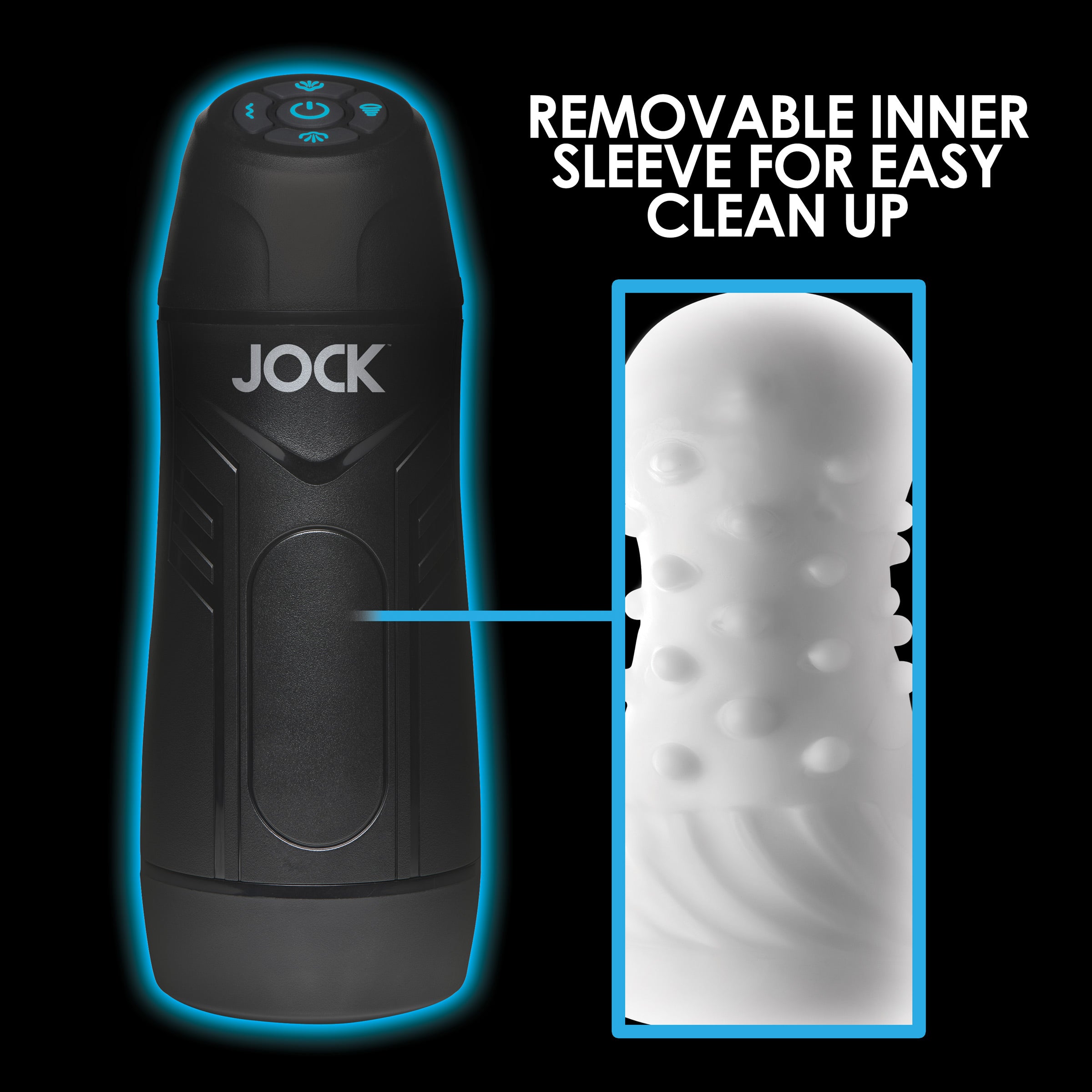 Jock 9X Sucking and Vibrating Masturbator Black
