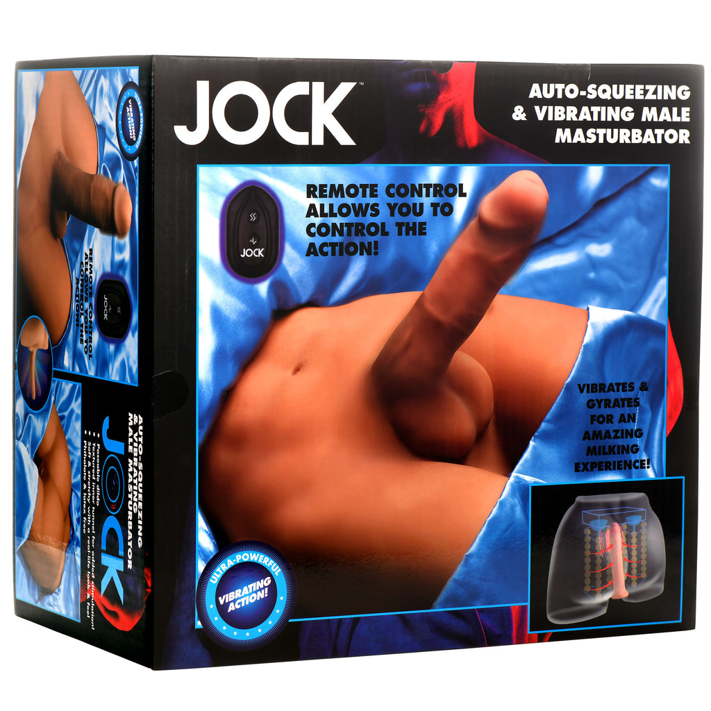 Jock Auto-Squeezing and Vibrating Male Masturbator Tan