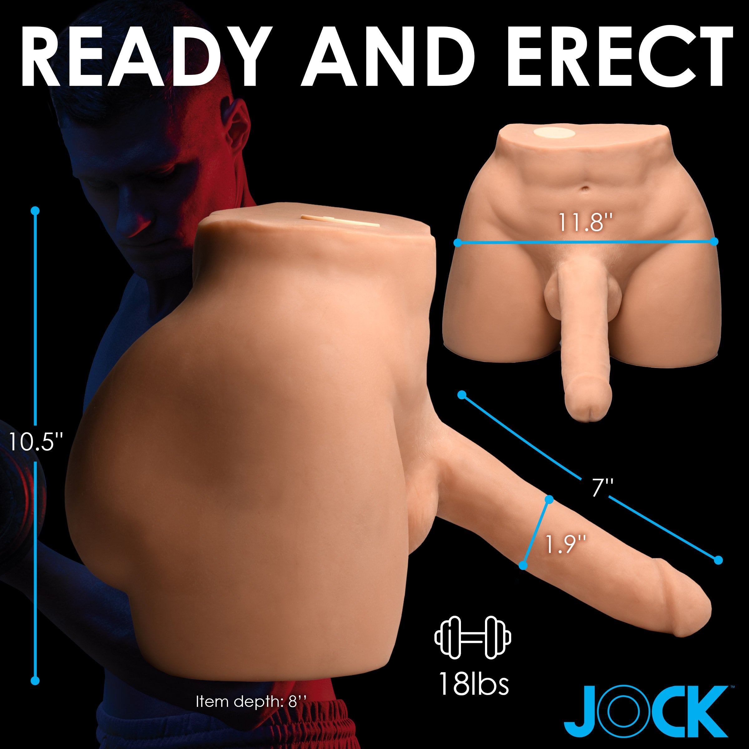Jock Auto-Squeezing and Vibrating Male Masturbator Tan