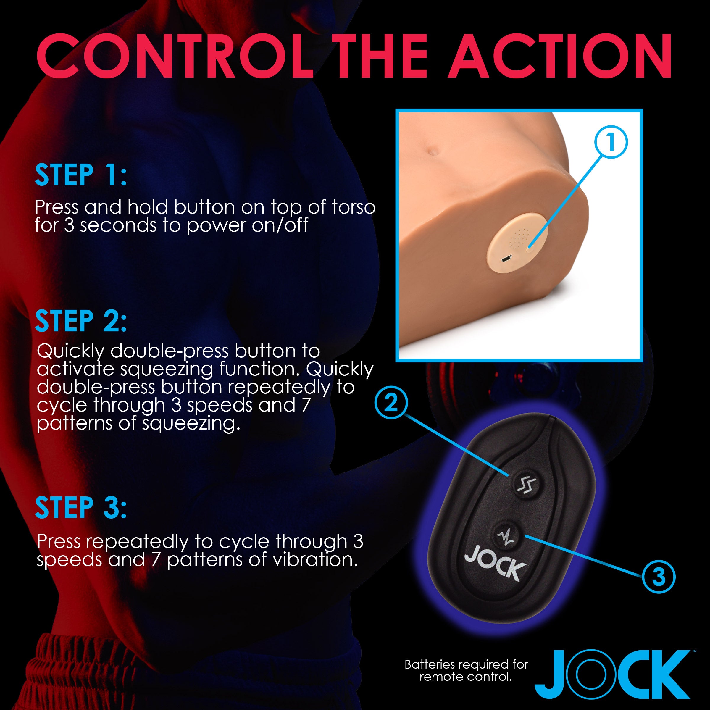 Jock Auto-Squeezing and Vibrating Male Masturbator Tan