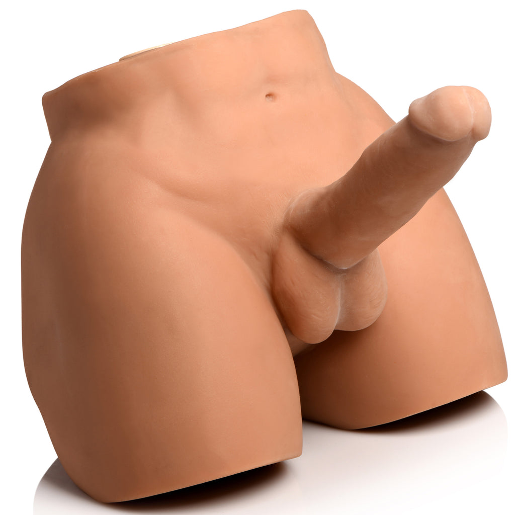 Jock Auto-Squeezing and Vibrating Male Masturbator Tan