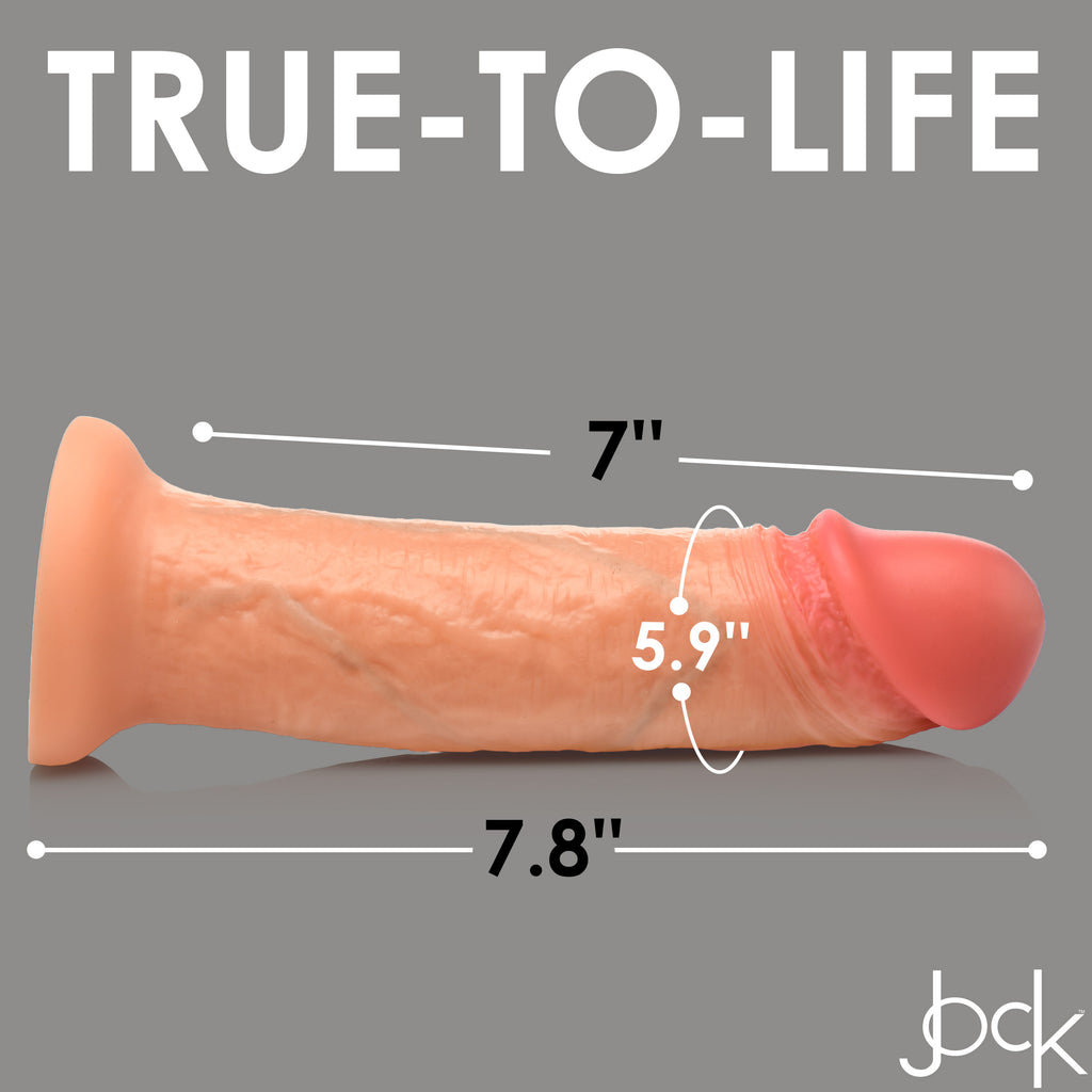 Jock Real Skin Silicone Dildo - 8 Inch Flesh