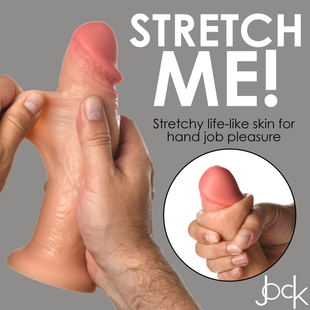Jock Real Skin Silicone Dildo - 8 Inch Flesh