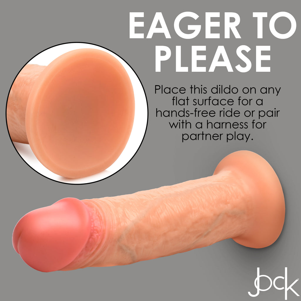 Jock Real Skin Silicone Dildo - 8 Inch Flesh