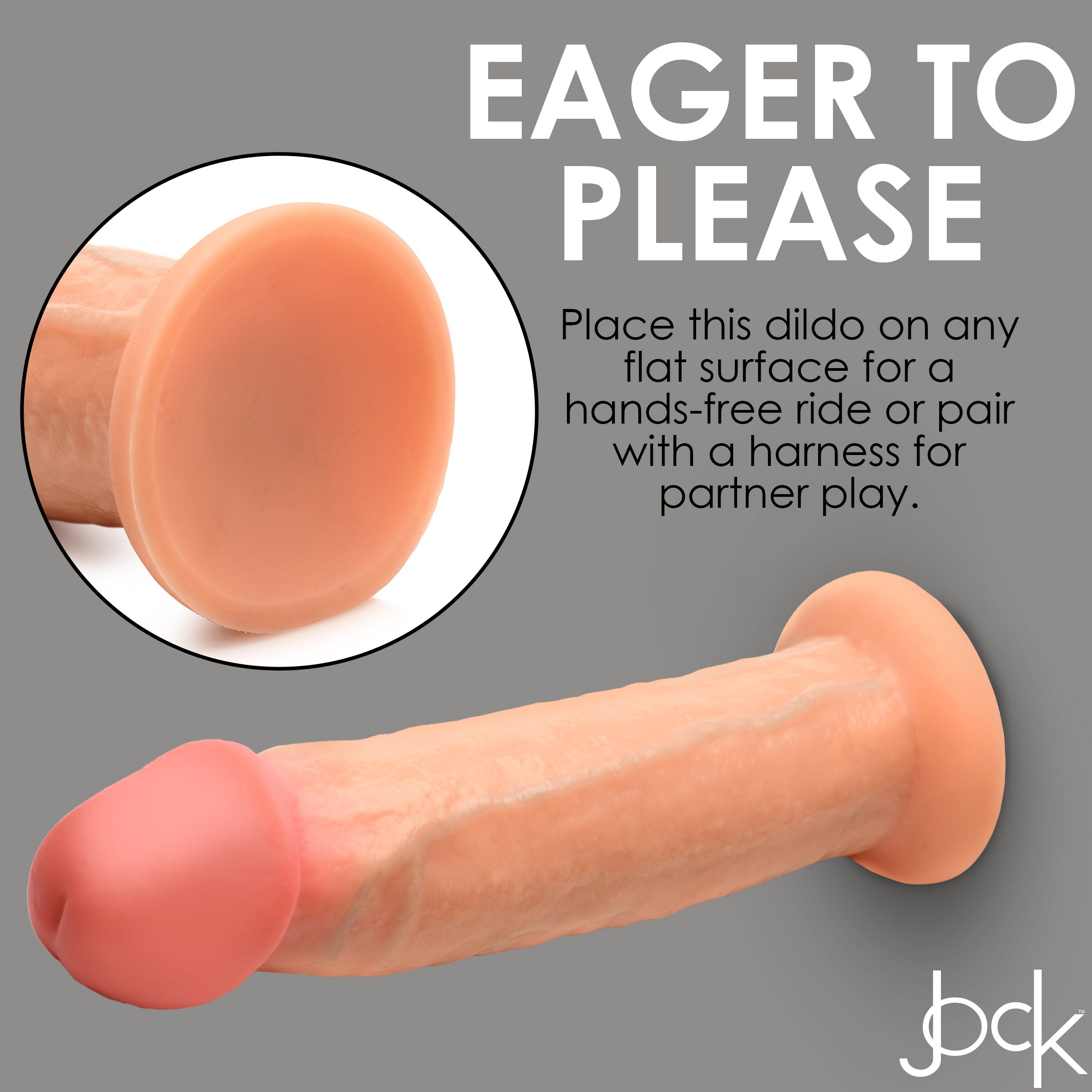 Jock Real Skin Silicone Dildo - 8.5 Inch Flesh