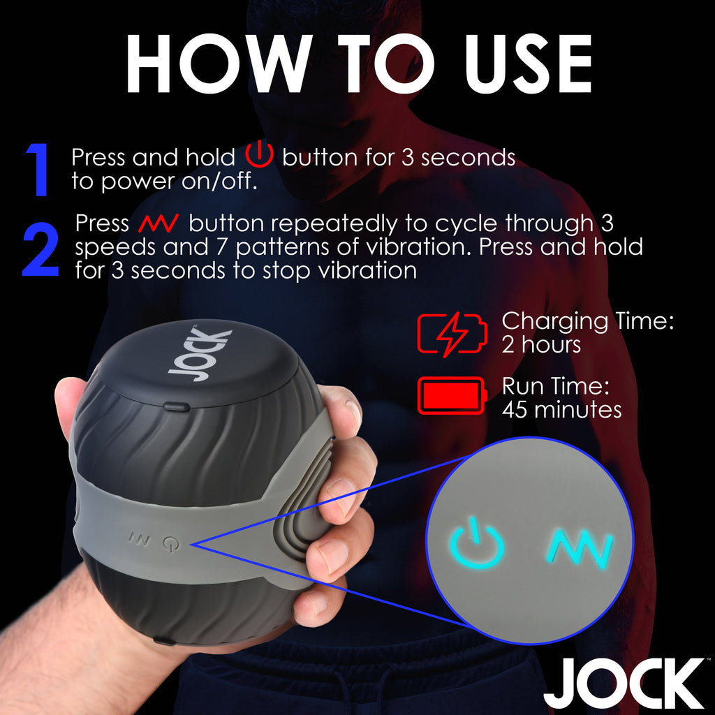 Jock 10X Vibrating & Squeezing Masturbator Black