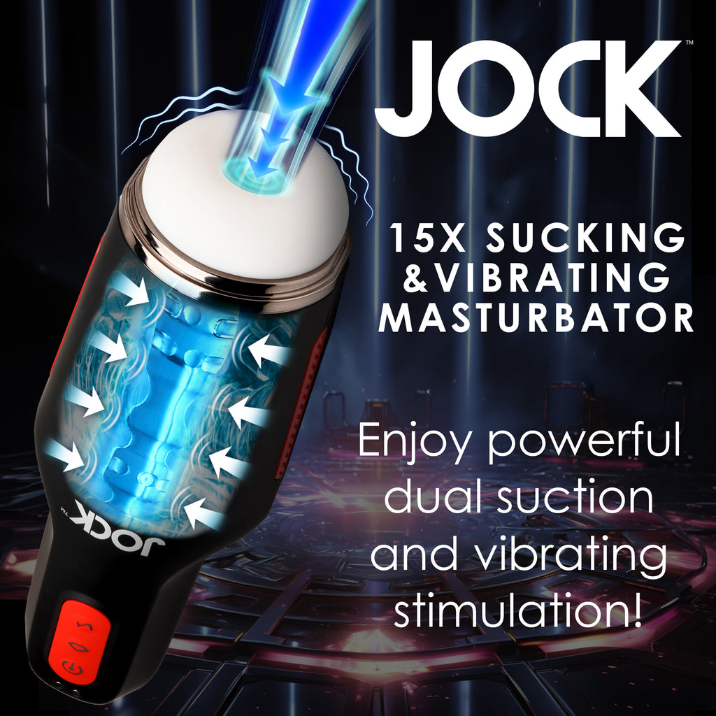 Jock 15X Sucking and Vibrating Masturbator Black