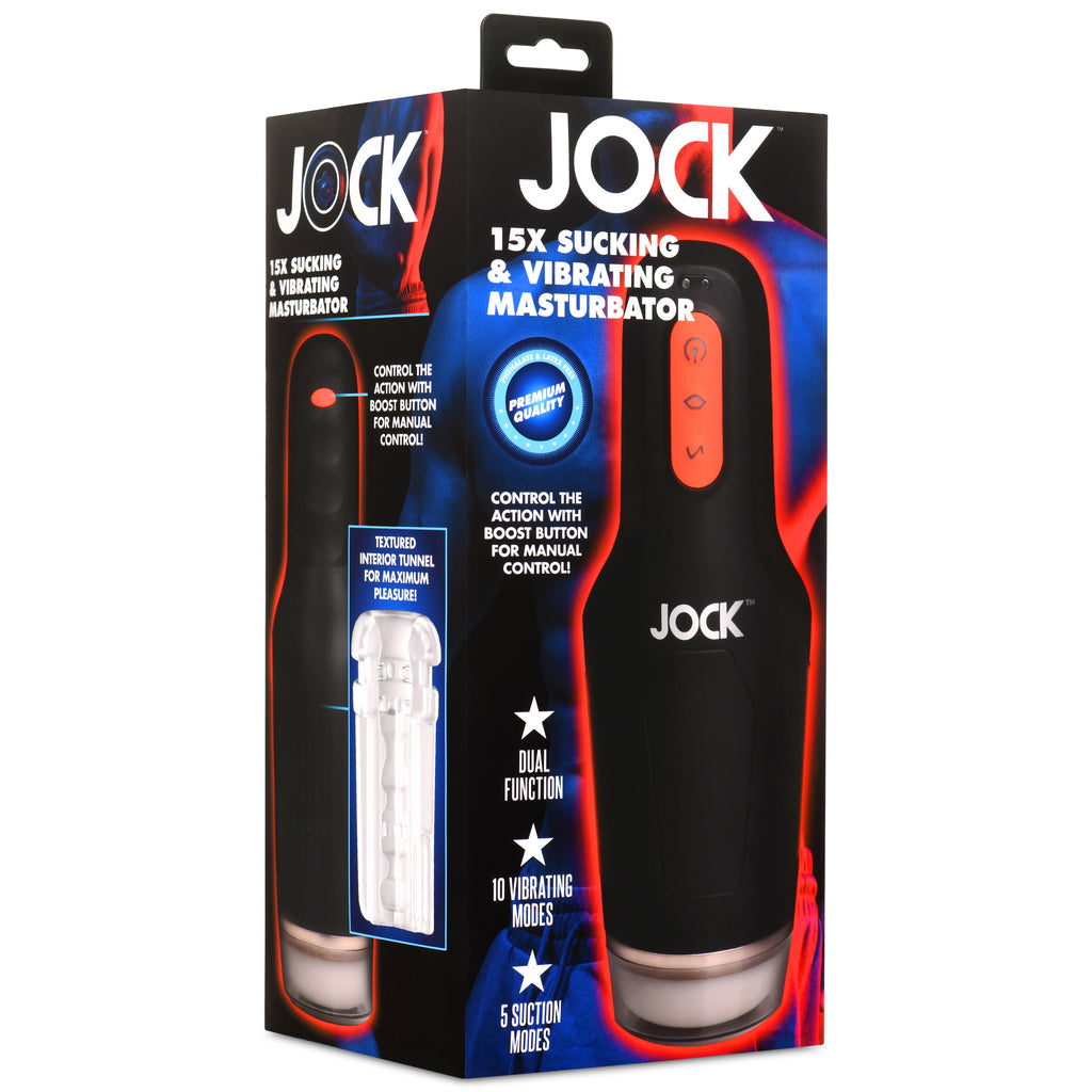Jock 15X Sucking and Vibrating Masturbator Black