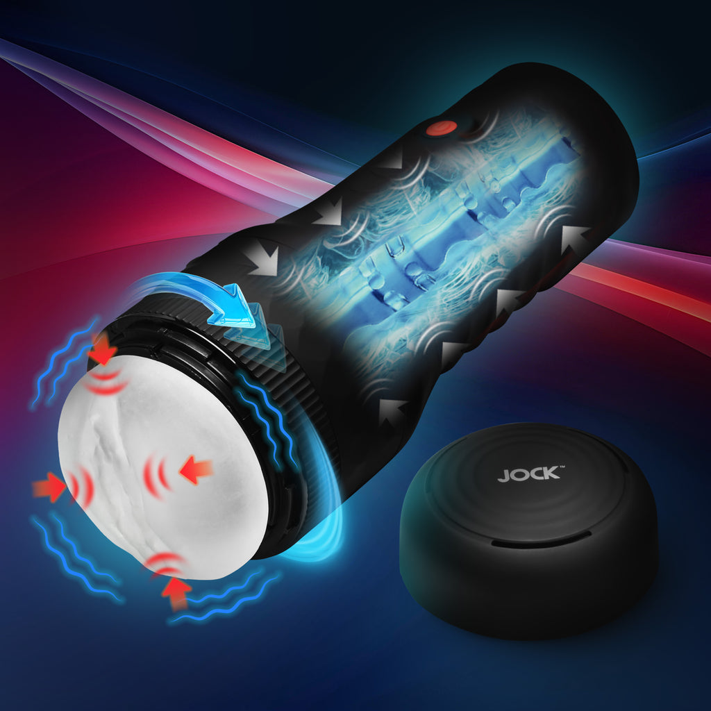 Jock Tightening and Vibrating Masturbator Black