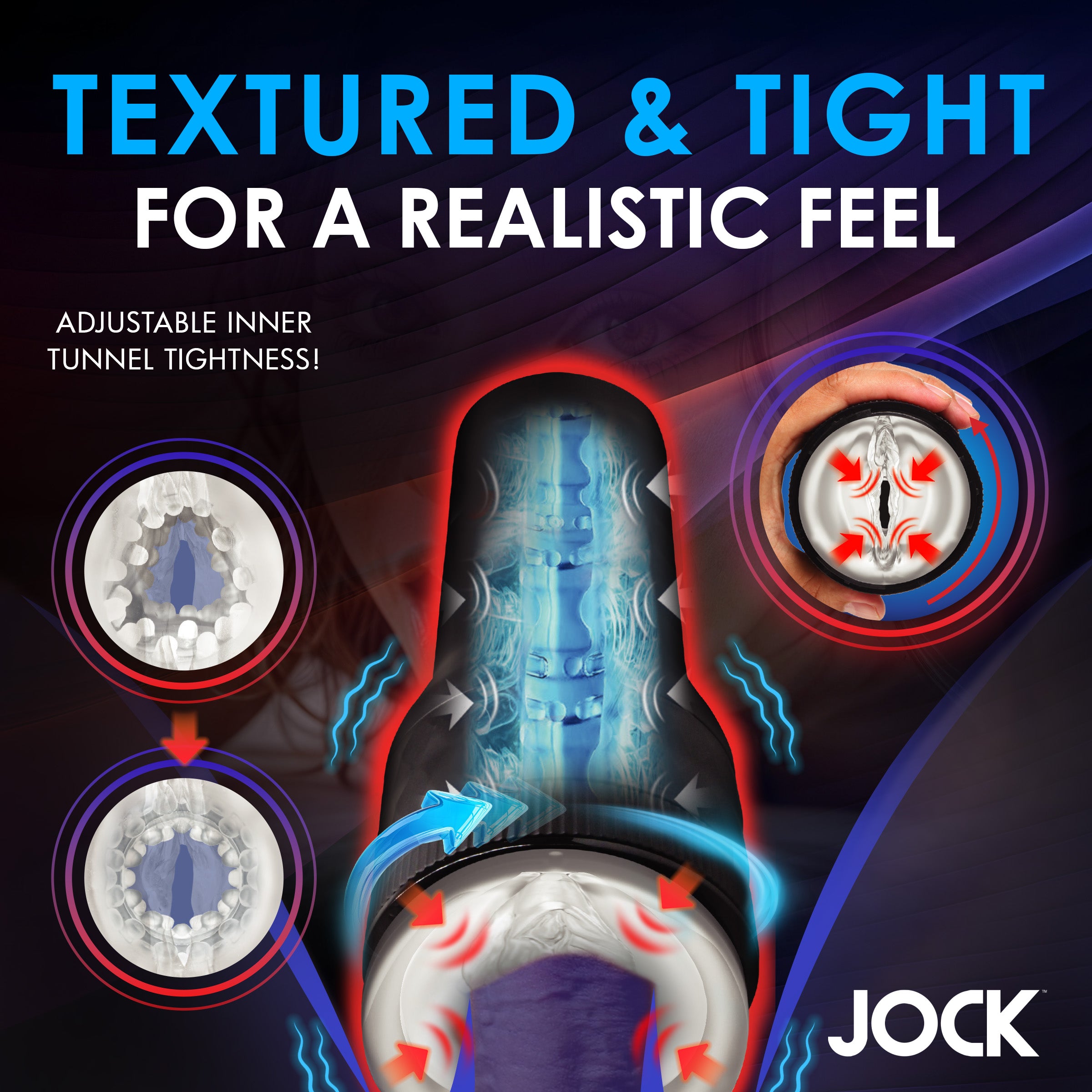 Jock Tightening and Vibrating Masturbator Black