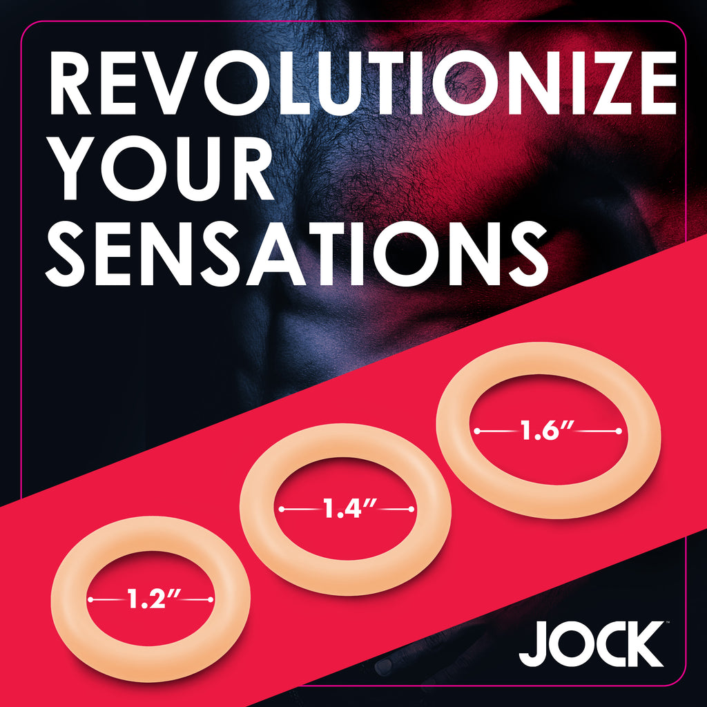 Jock Discreet Silicone Cock Ring Set - Light Flesh