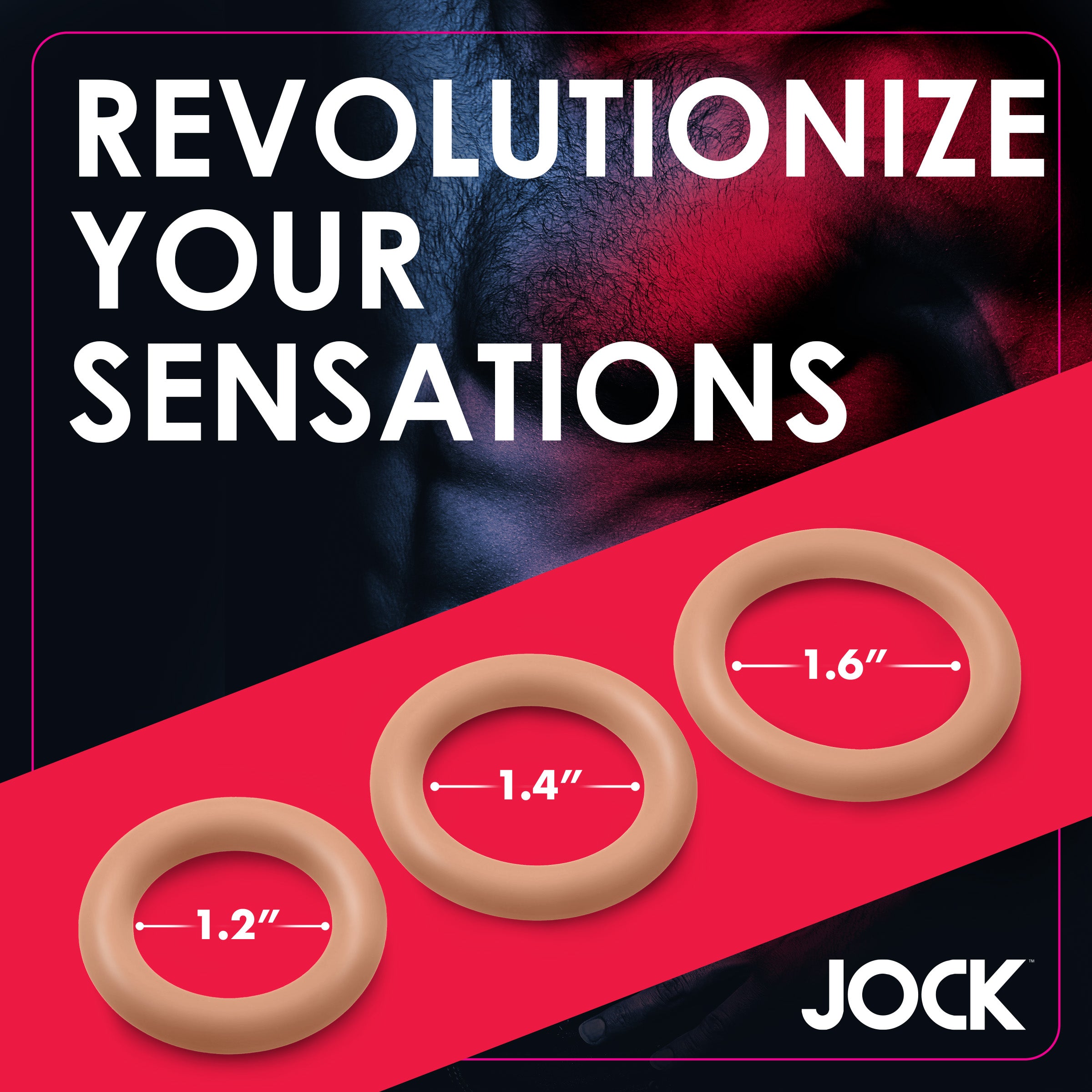 Jock Discreet Silicone Cock Ring Set - Medium Tan