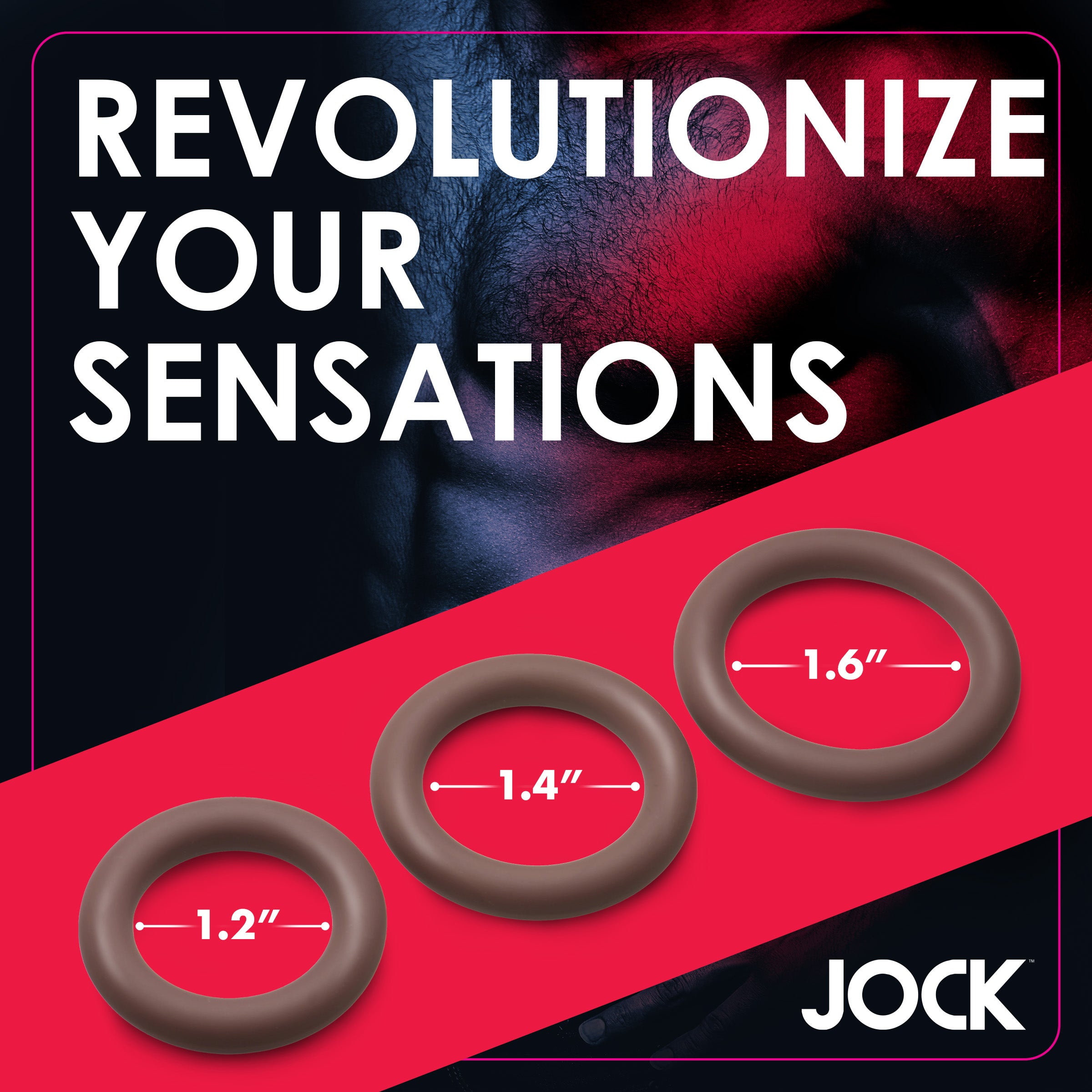 Jock Discreet Silicone Cock Ring Set - Dark Brown