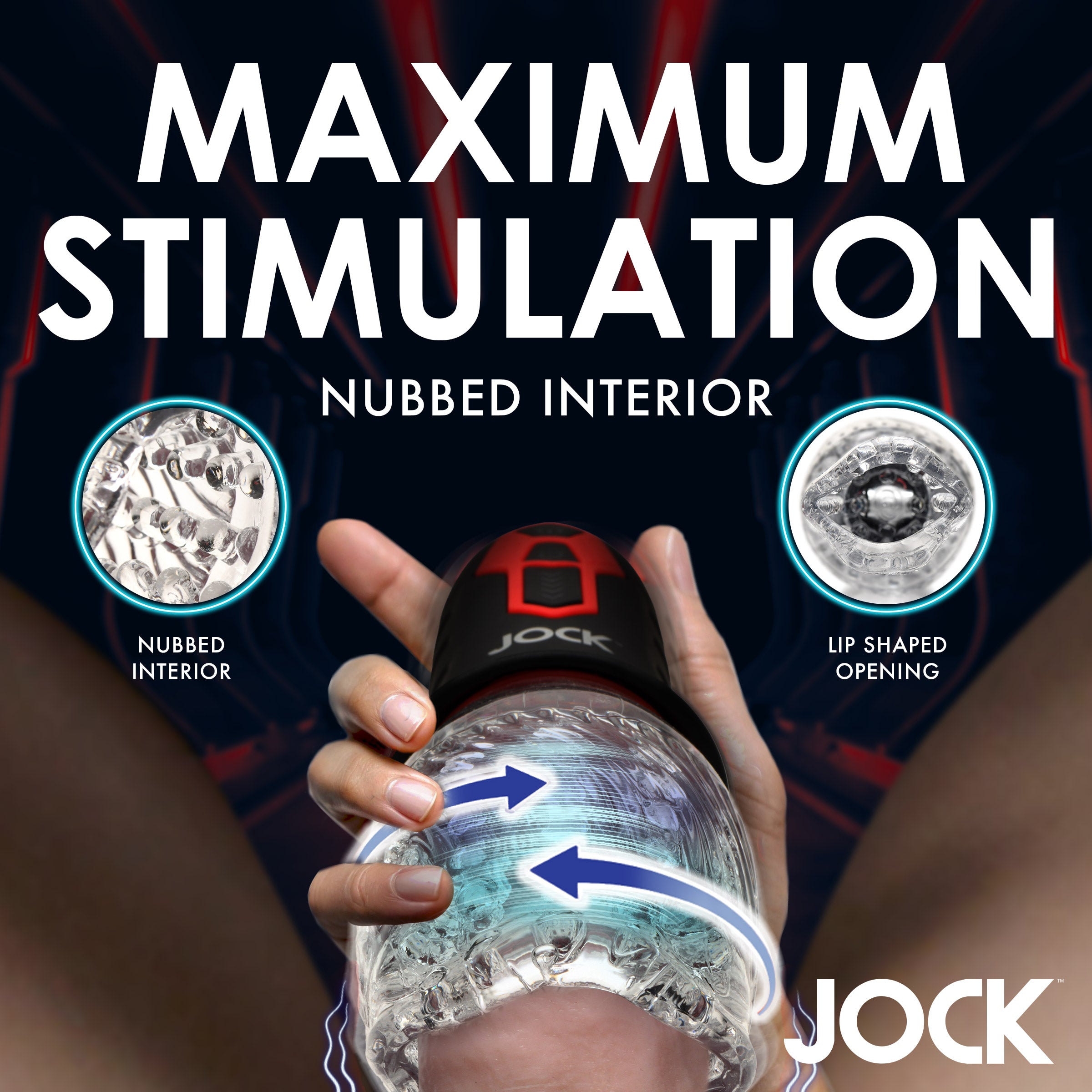 Jock Spinning and Vibrating Masturbator Black