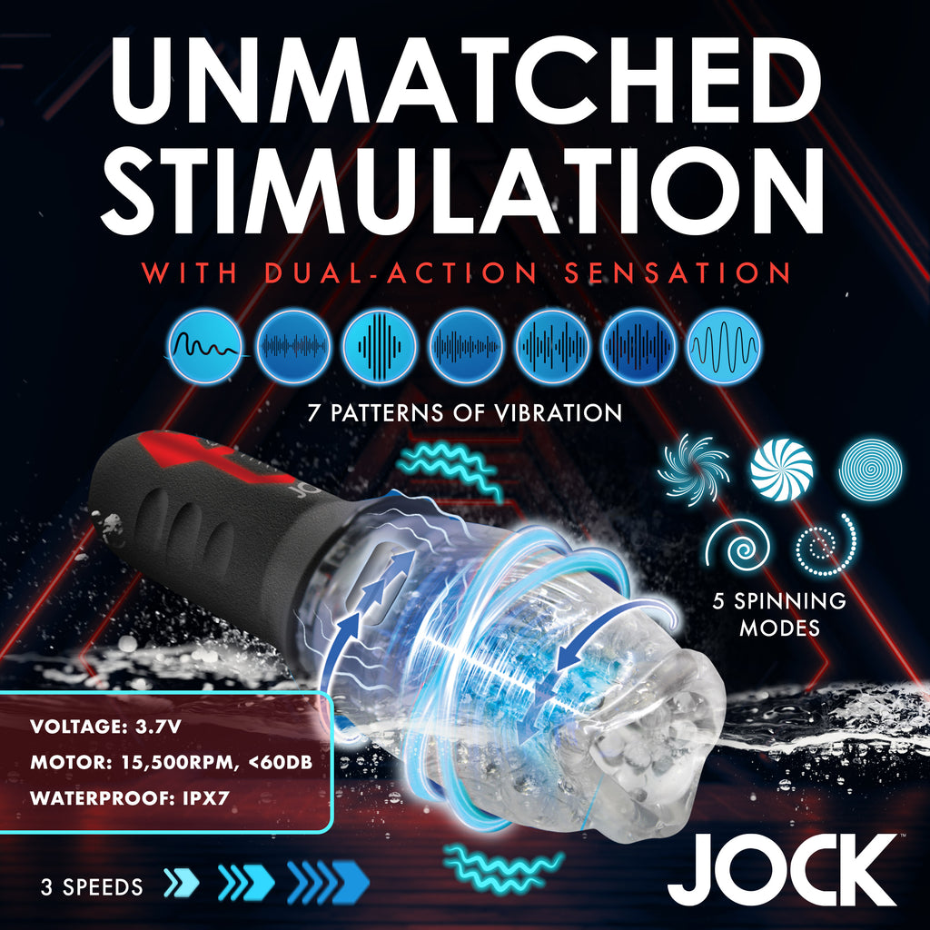 Jock Spinning and Vibrating Masturbator Black