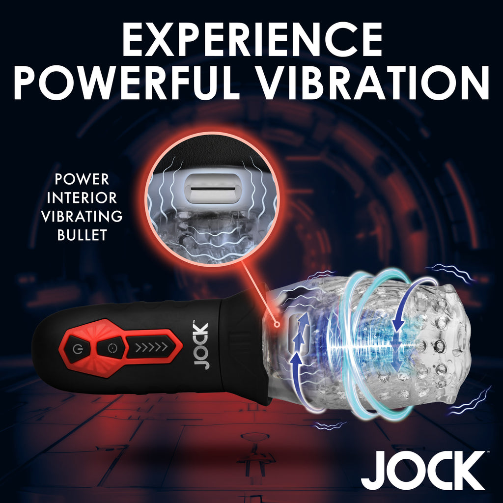 Jock Spinning and Vibrating Masturbator Black