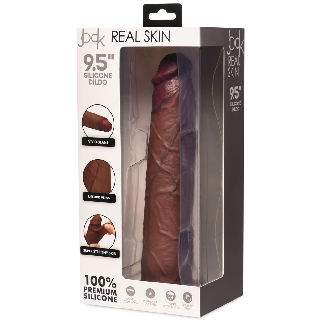 Jock Real Skin Silicone Dildo - 9.5" Brown