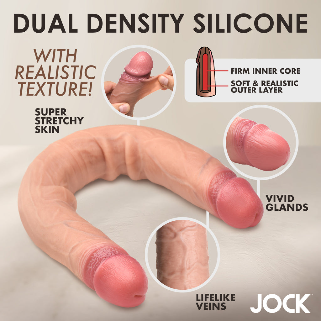 Jock 15.75 Inch Double Dildo - Medium Tan