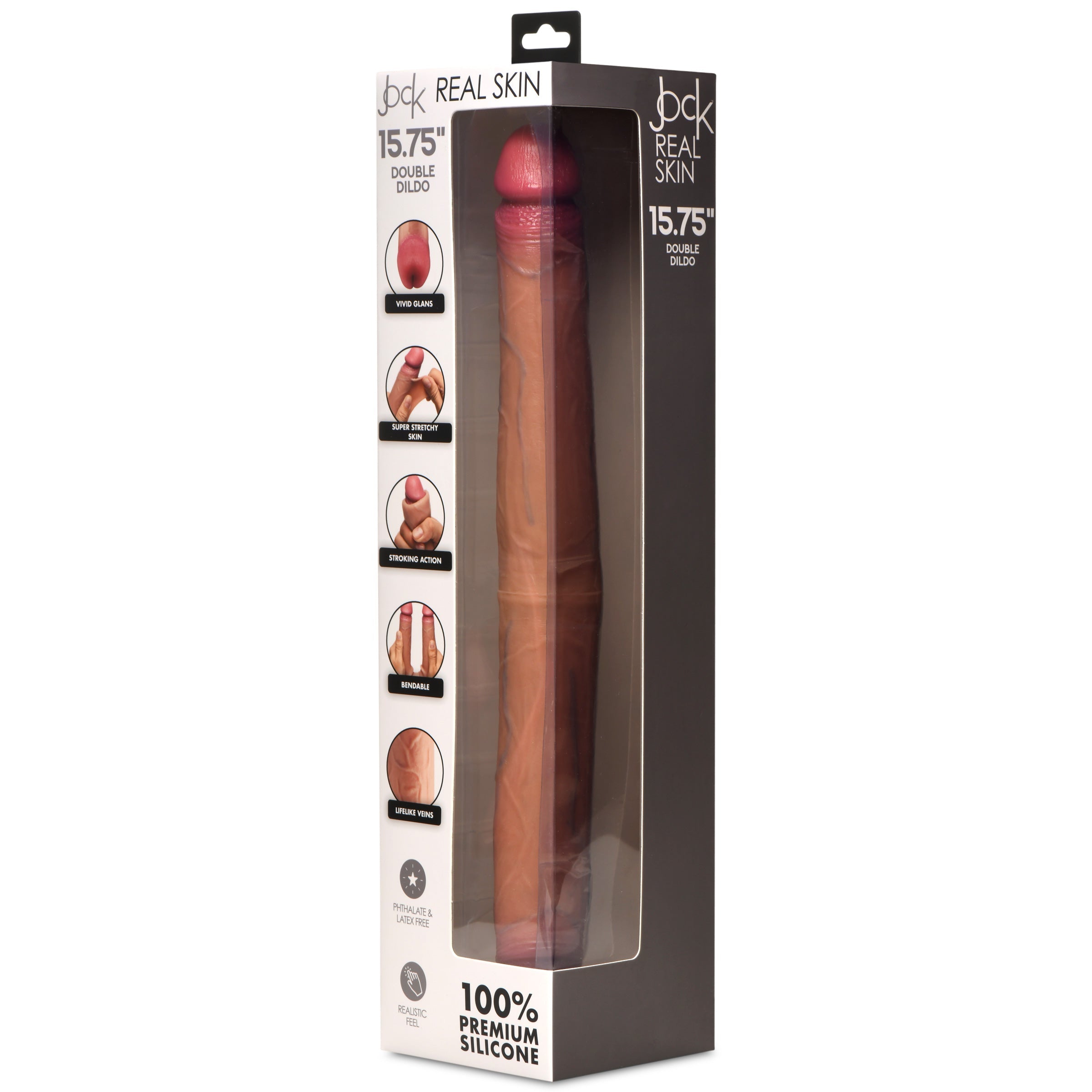 Jock 15.75 Inch Double Dildo - Medium Tan