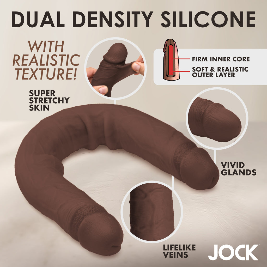 Jock 17.75 Inch Double Dildo - Dark Brown
