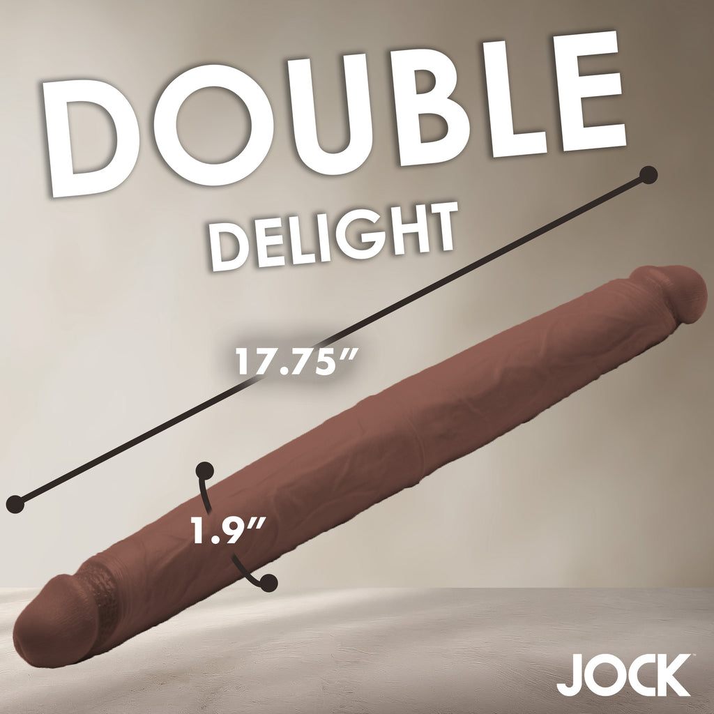 Jock 17.75 Inch Double Dildo - Dark Brown