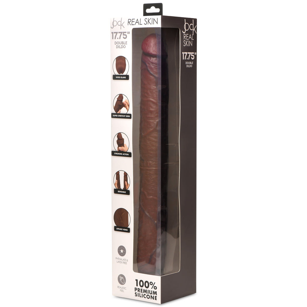 Jock 17.75 Inch Double Dildo - Dark Brown