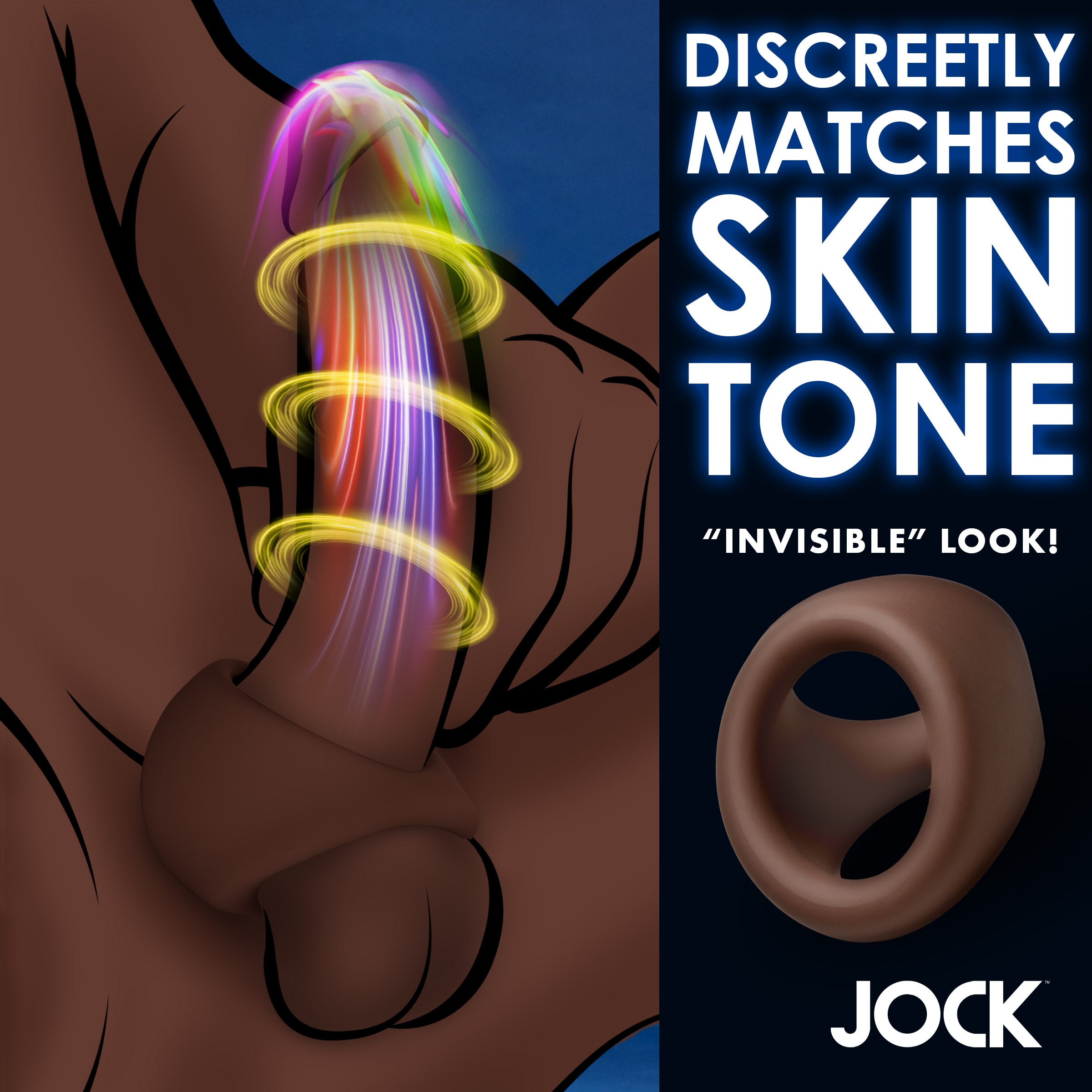 Jock JOCK Silicone Cock & Ball Ring - Dark Brown