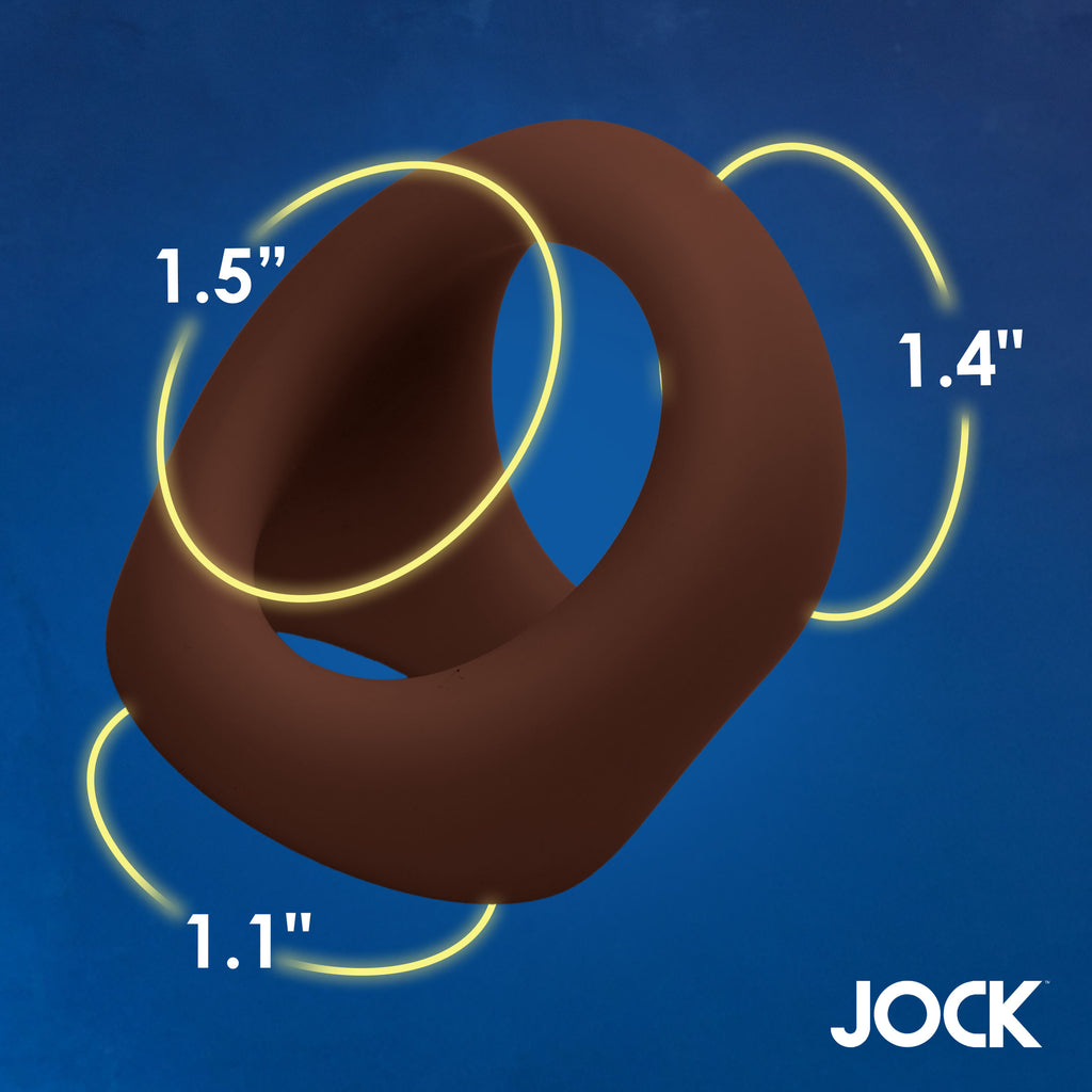 Jock JOCK Silicone Cock & Ball Ring - Dark Brown