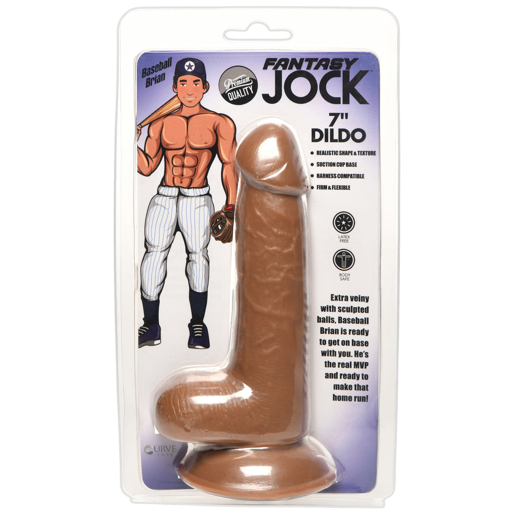 Jock Baseball Brian 7 Inch Dildo Tan