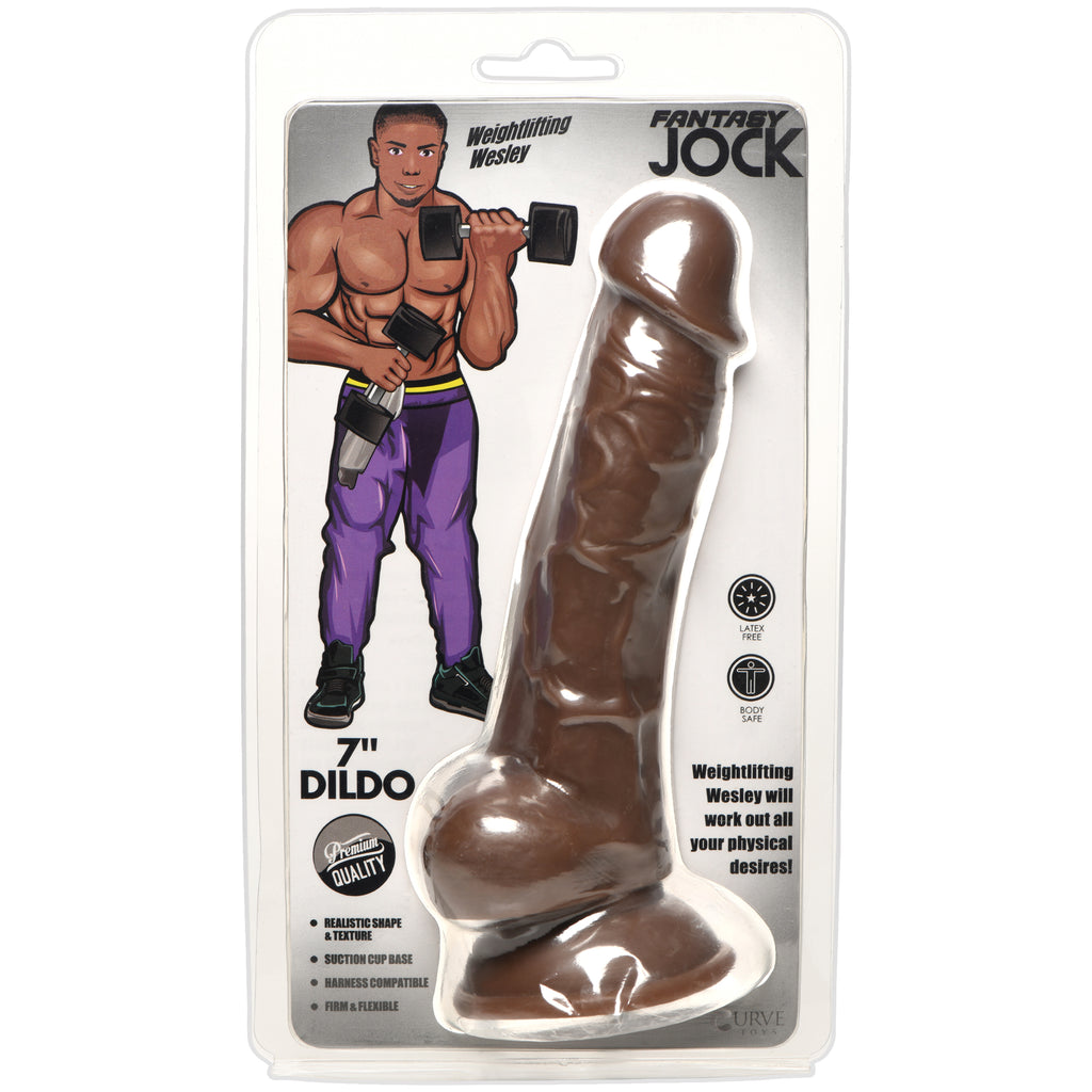 Jock Weightlifting Wesley 7 Inch Dildo Brown
