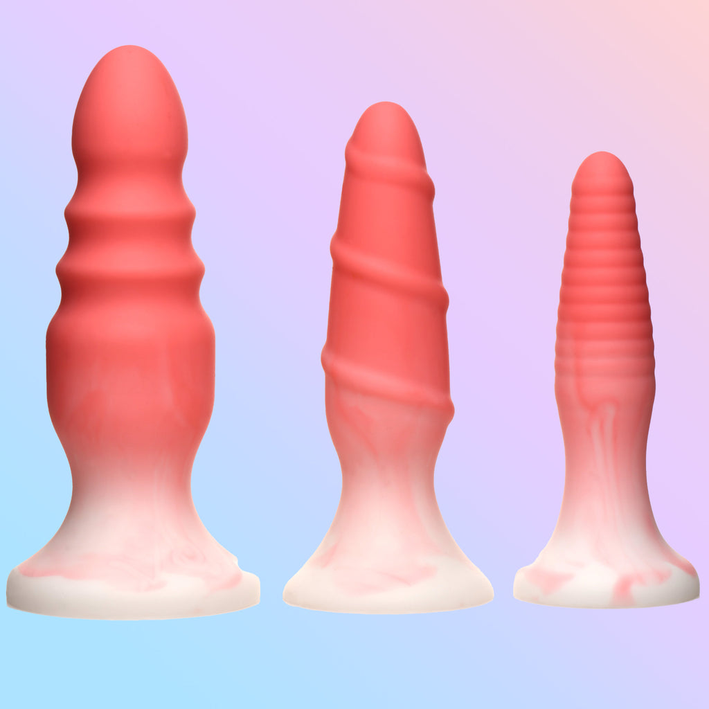 Simply Sweet 3 Piece Silicone Butt Plug Set - Pink Pink