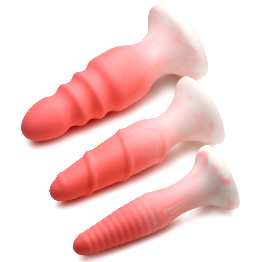 Simply Sweet 3 Piece Silicone Butt Plug Set - Pink Pink