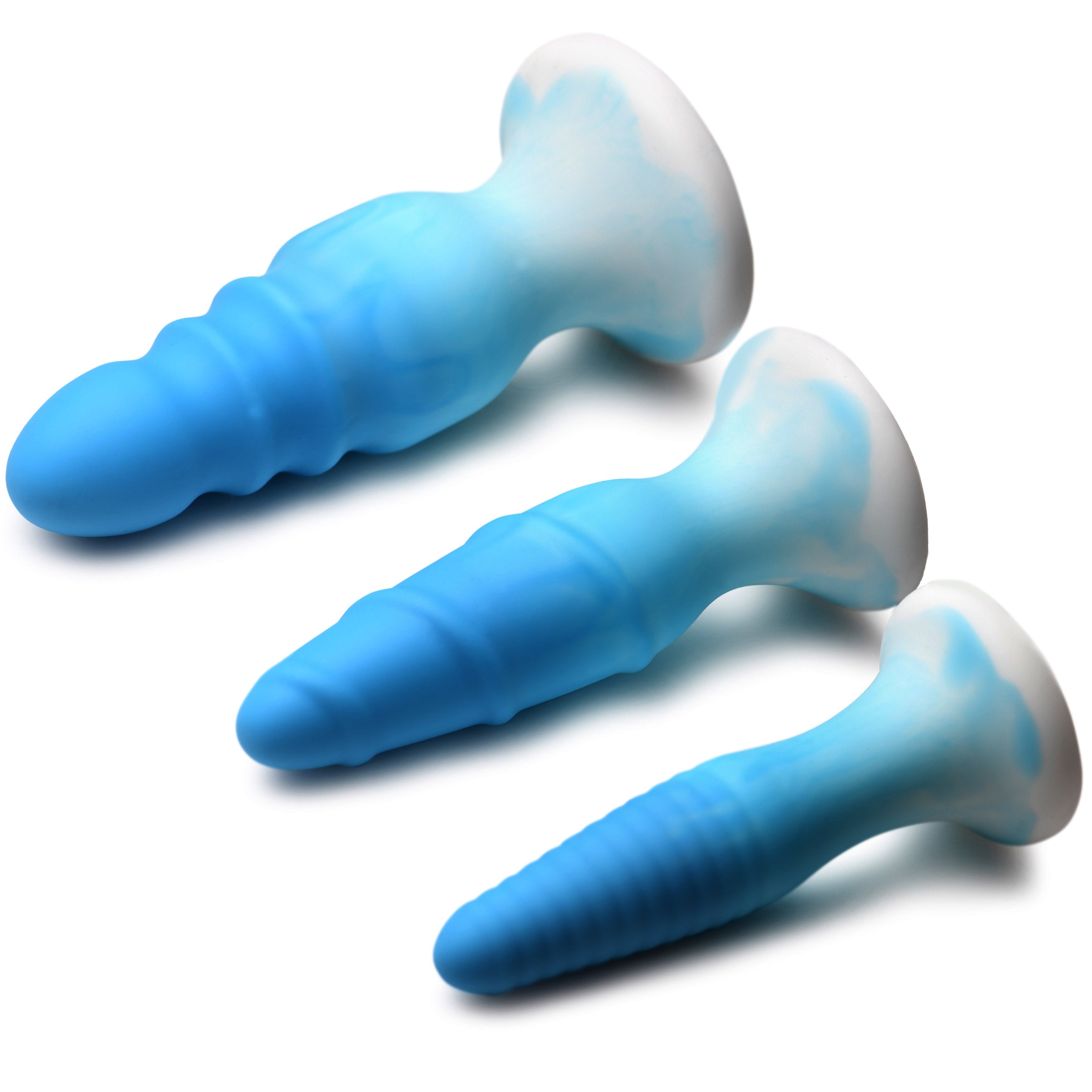 Simply Sweet 3 Piece Silicone Butt Plug Set - Blue Blue