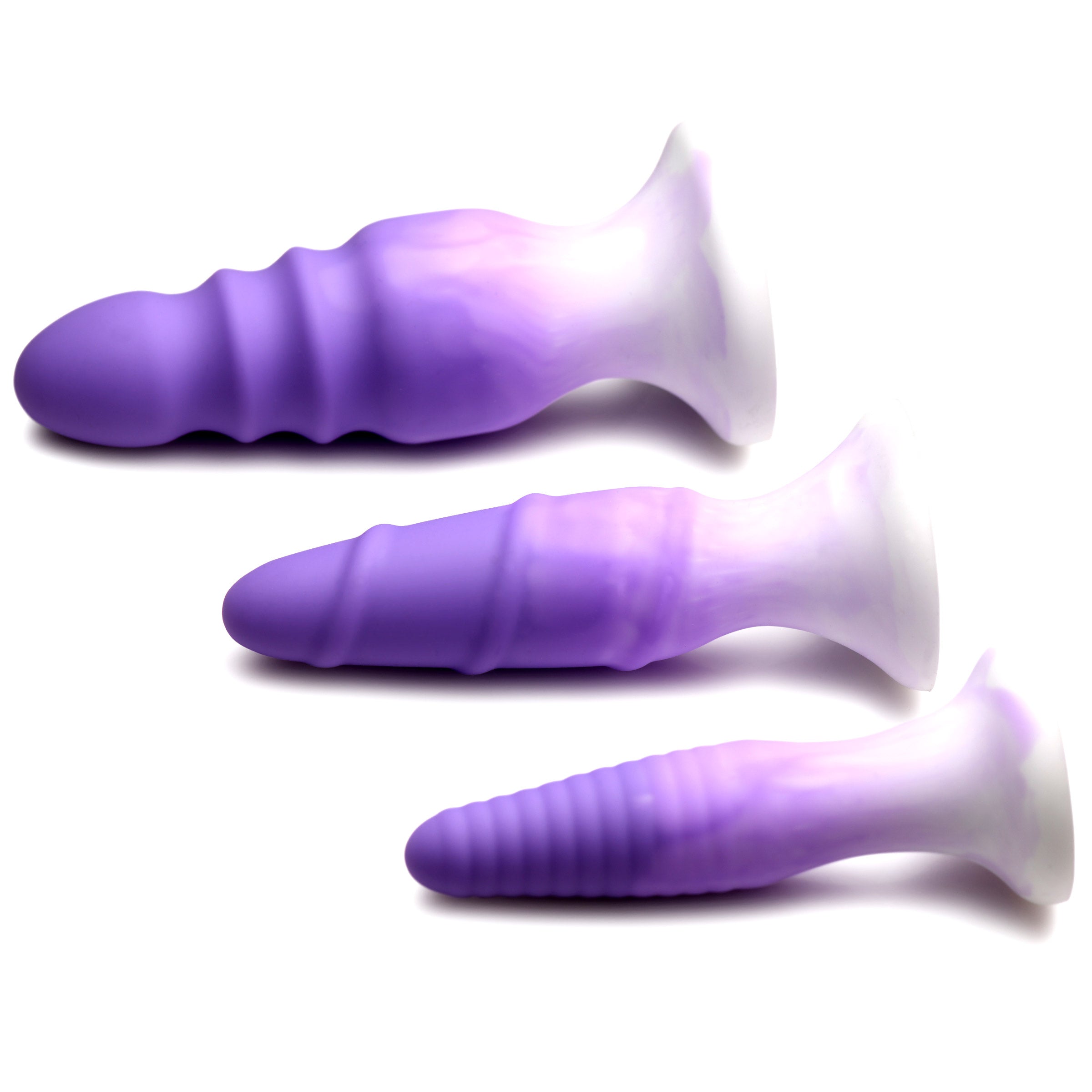 Simply Sweet 3 Piece Silicone Butt Plug Set - Purple Purple